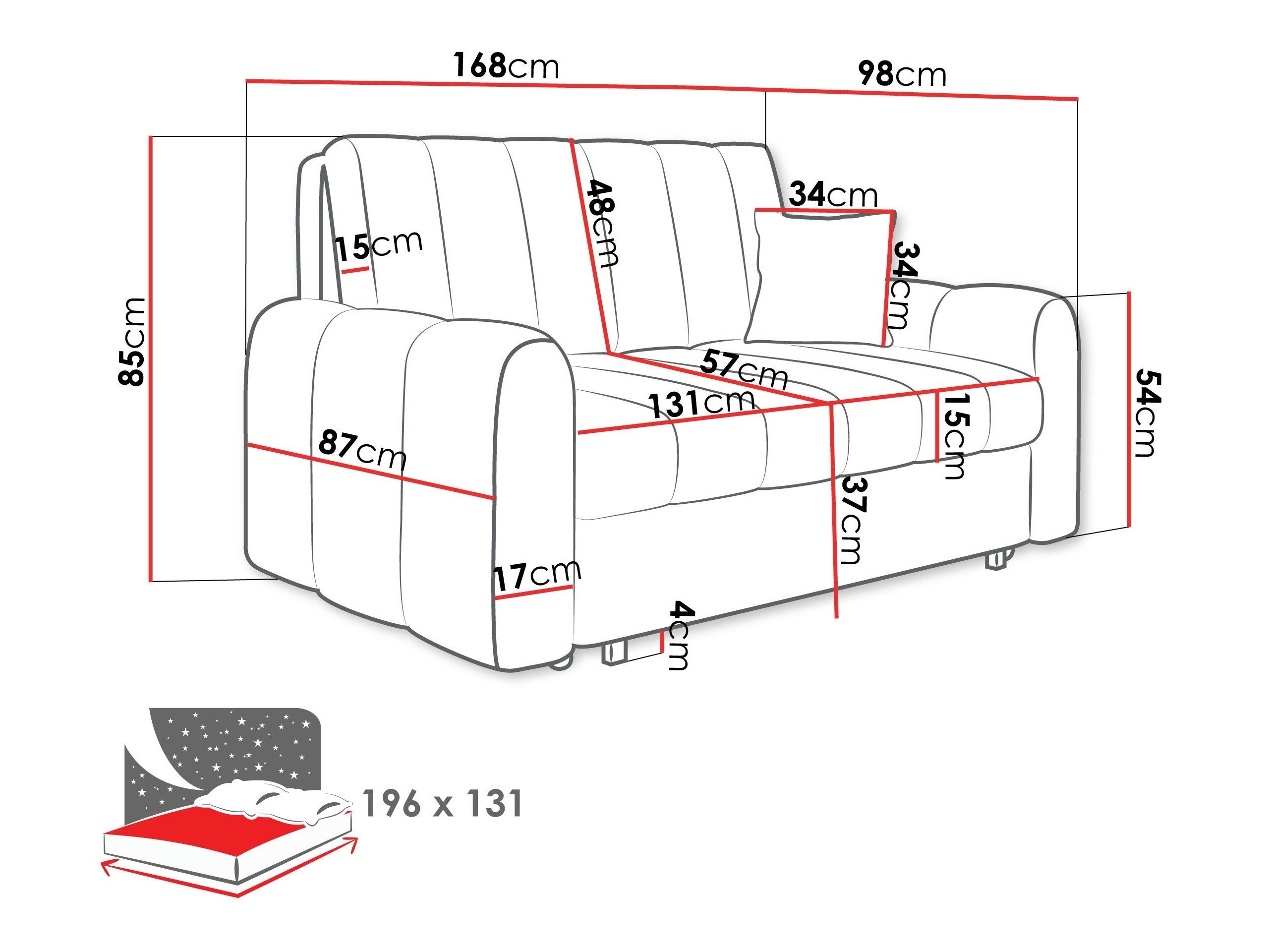 Sofa na razvlačenje Columbus 264 (Lumo 65)