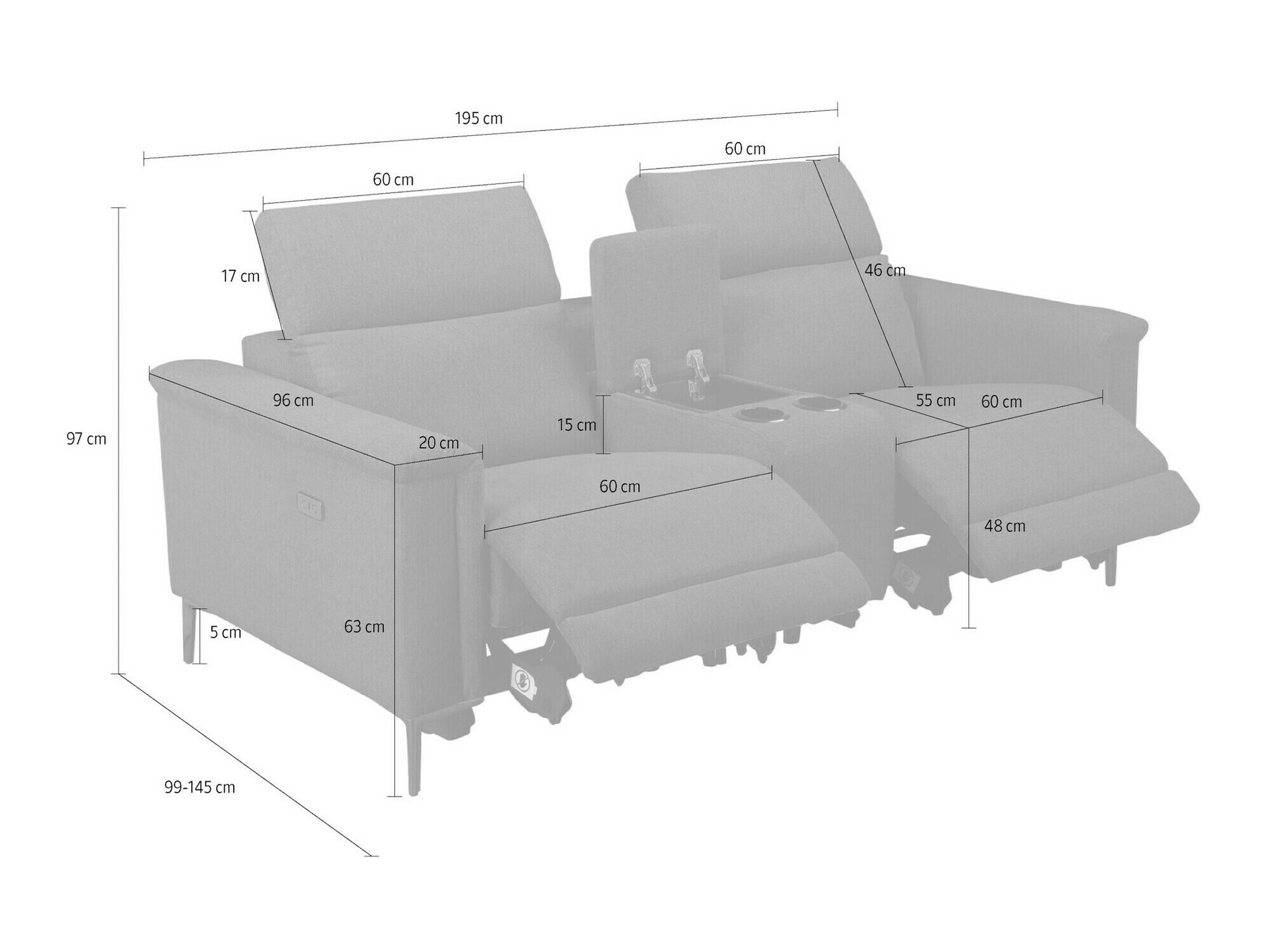 Relaks sofa Evamare 101 (Krem)