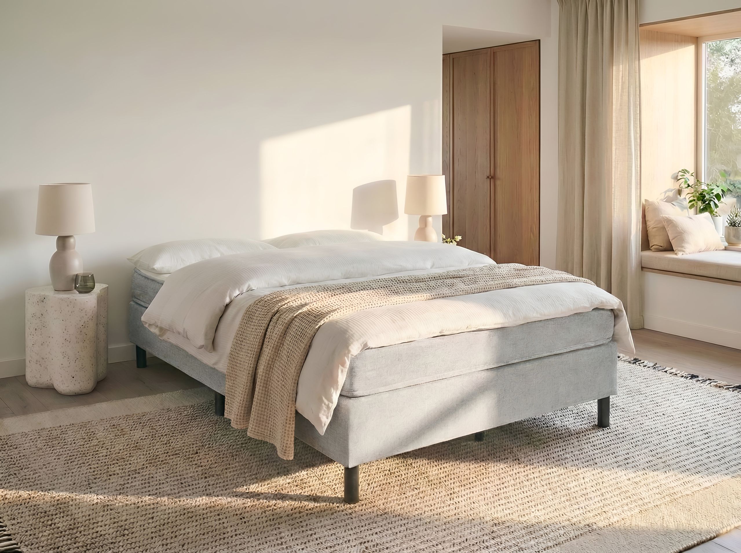 Boxspring krevet Berwyn 3367 (Svetloosiva)