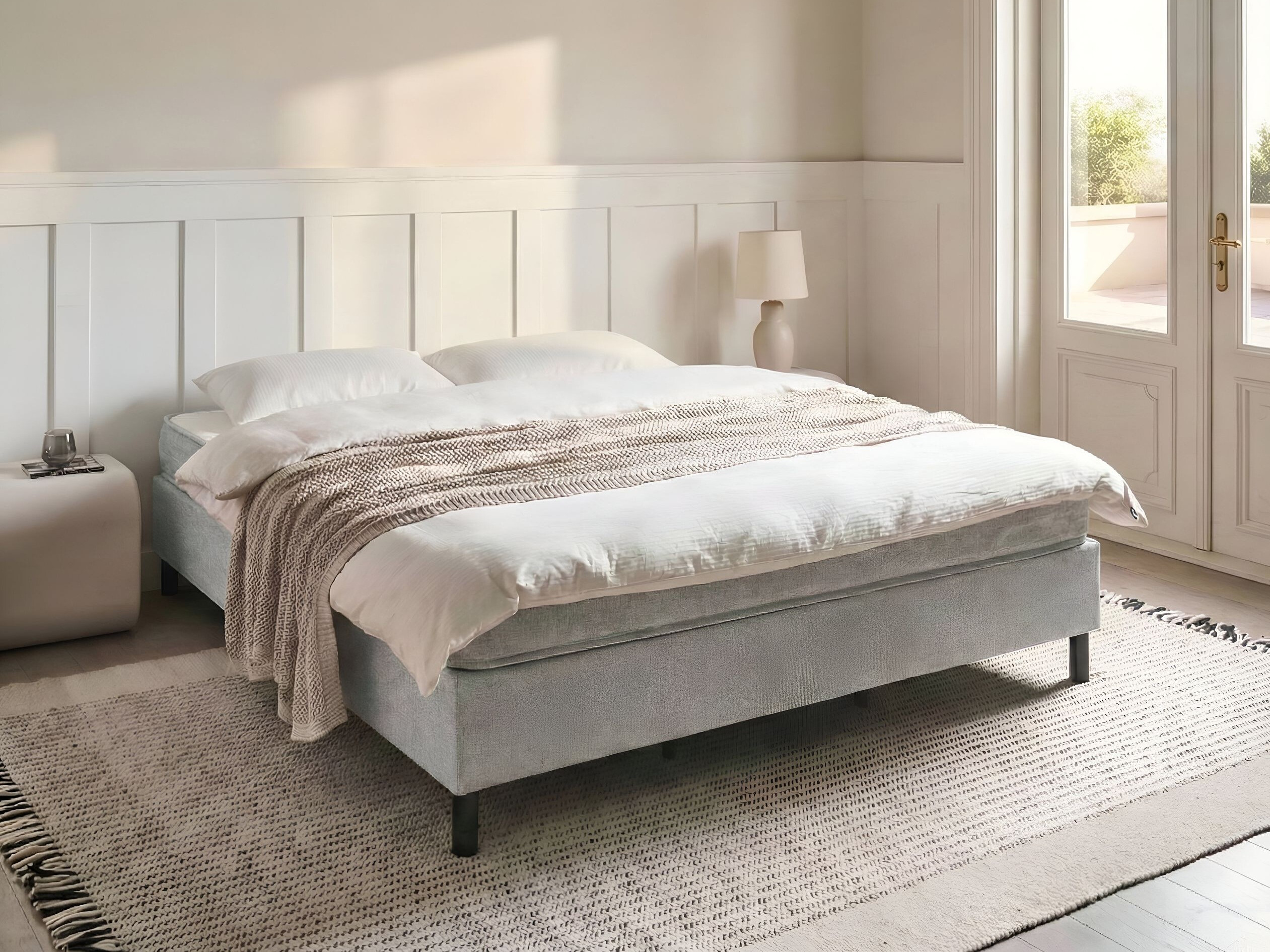 Boxspring krevet Berwyn 3367 (Svetloosiva)