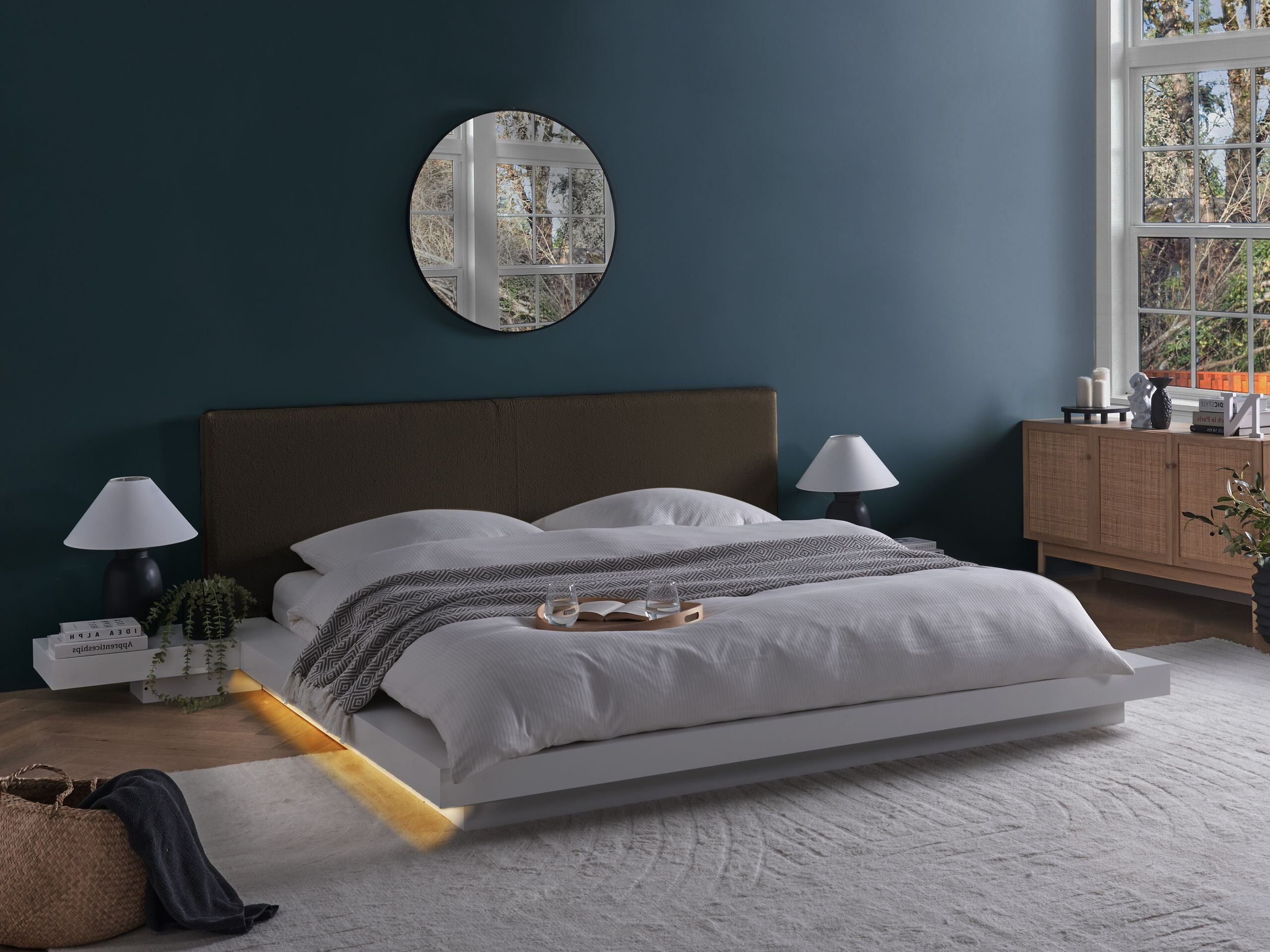 Krevet Berwyn 3144 (Belo + Taupe)