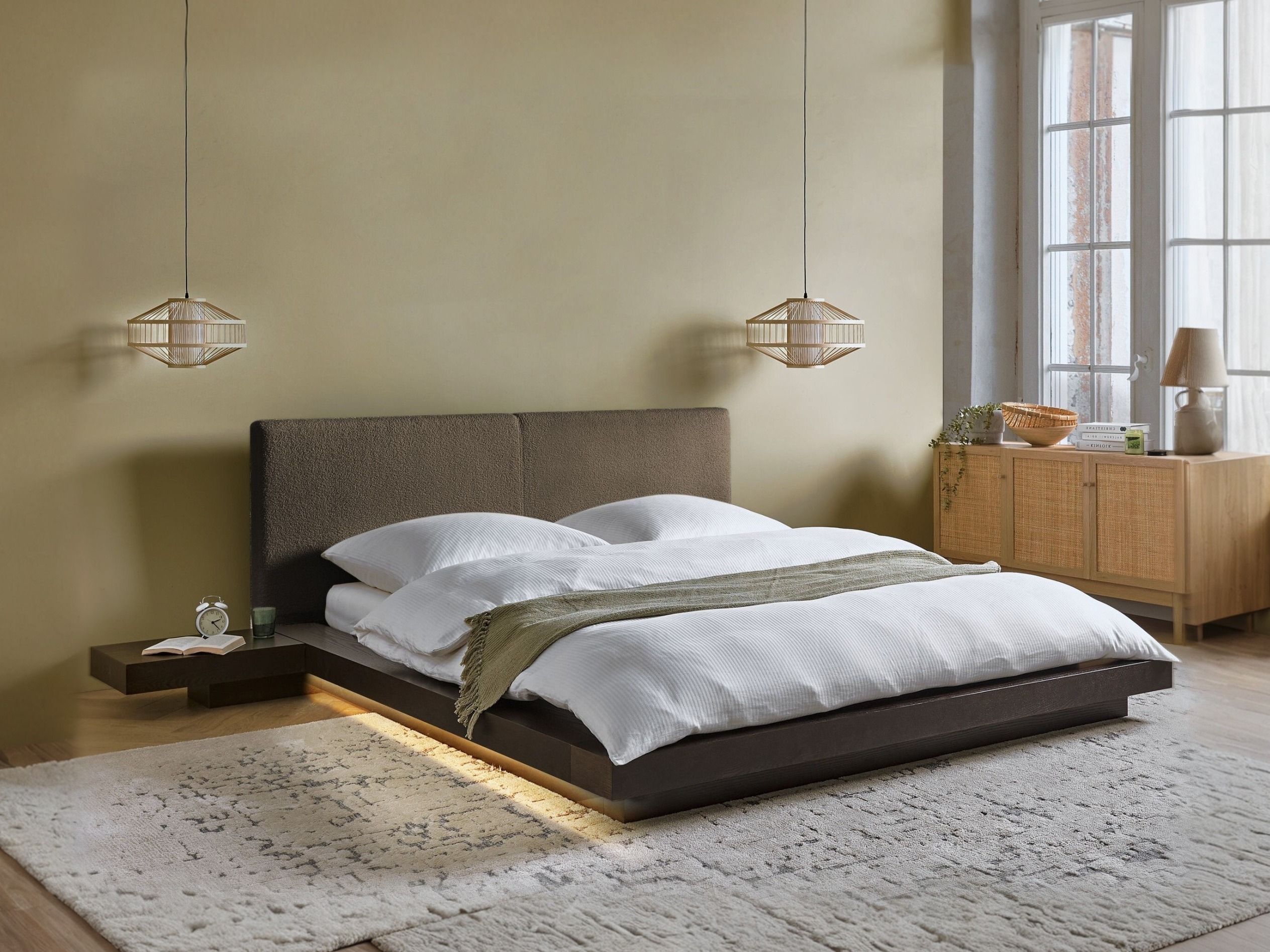 Krevet Berwyn 3144 (Tamno drvo + Taupe)