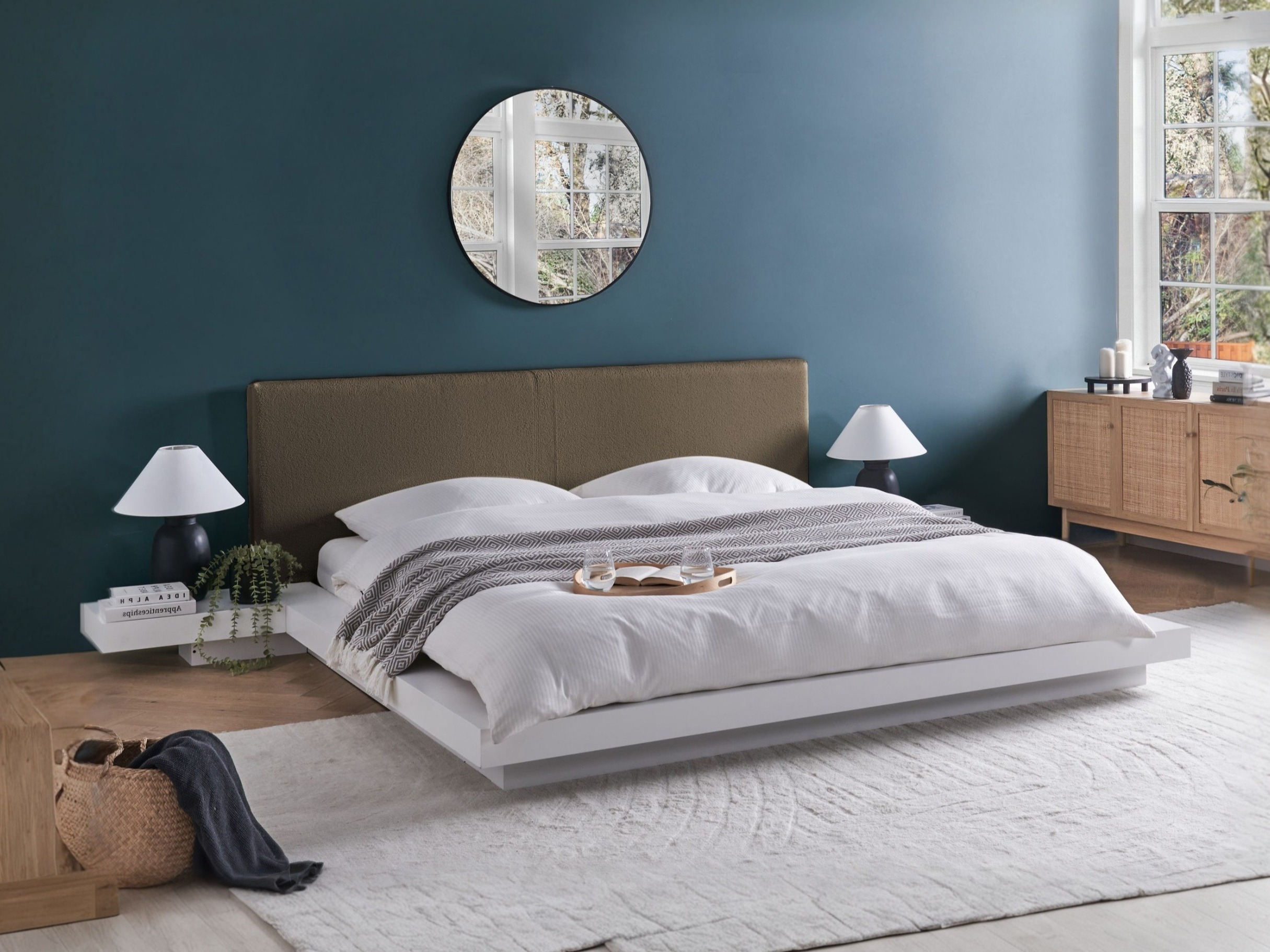 Krevet Berwyn 3144 (Belo + Taupe)