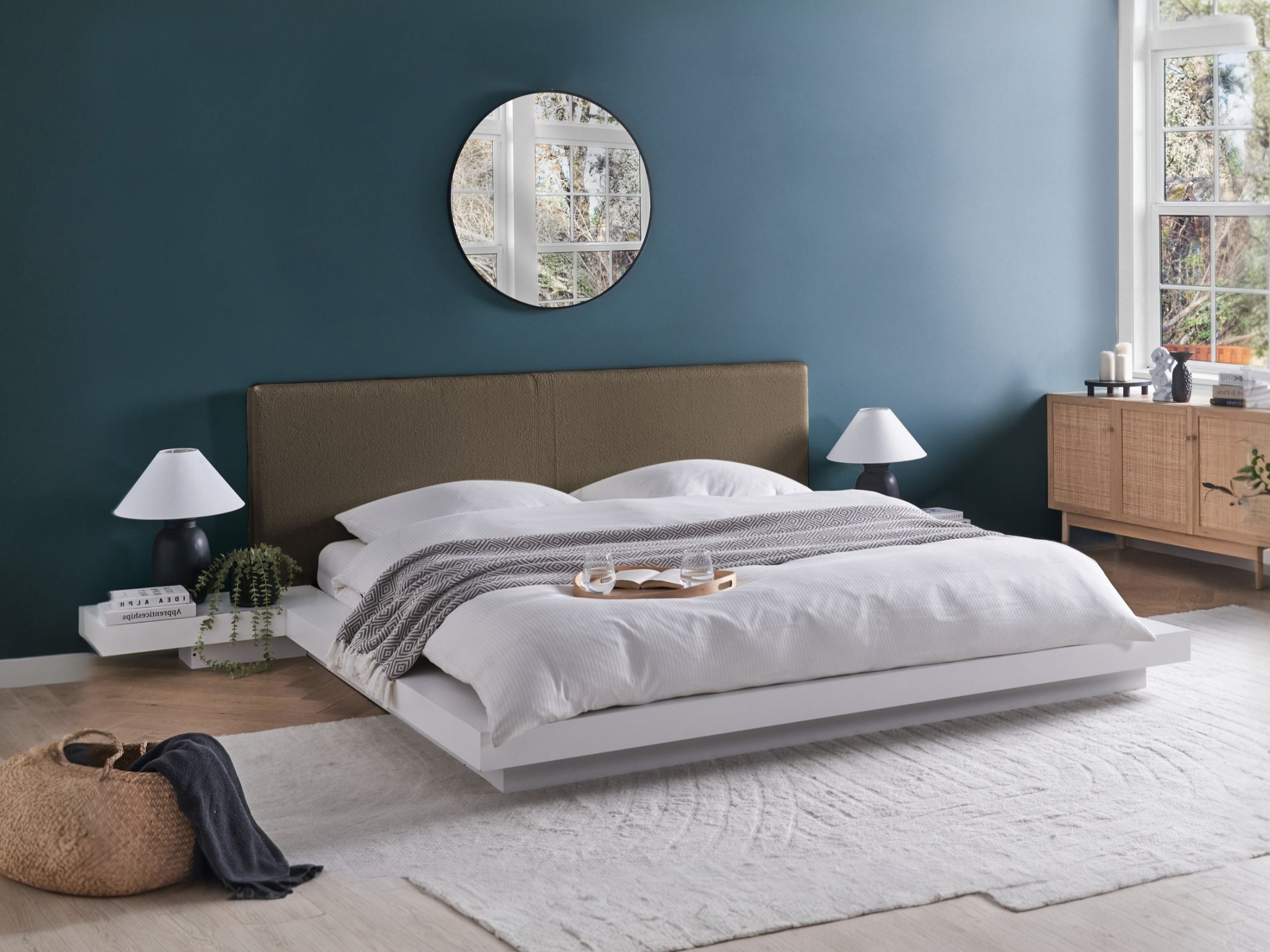 Krevet Berwyn 3144 (Belo + Taupe)