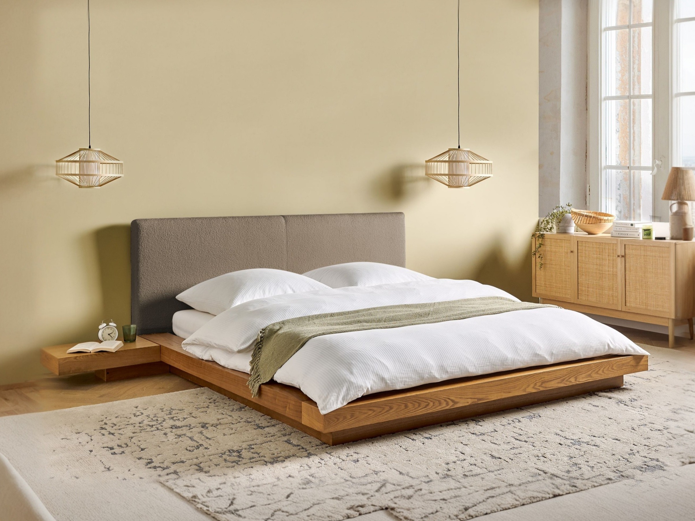 Krevet Berwyn 3144 (Svetlo drvo + Taupe)