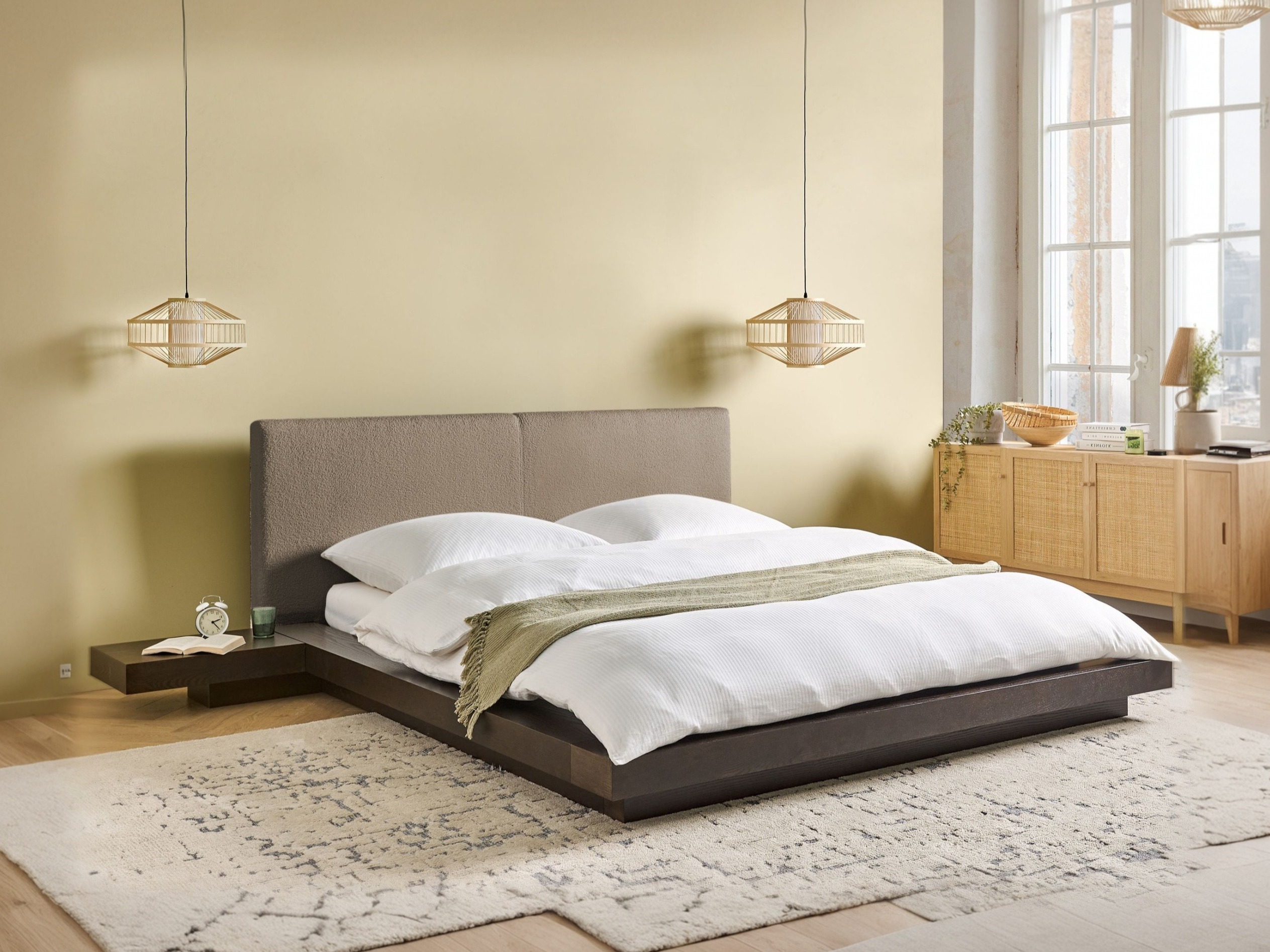 Krevet Berwyn 3144 (Tamno drvo + Taupe)