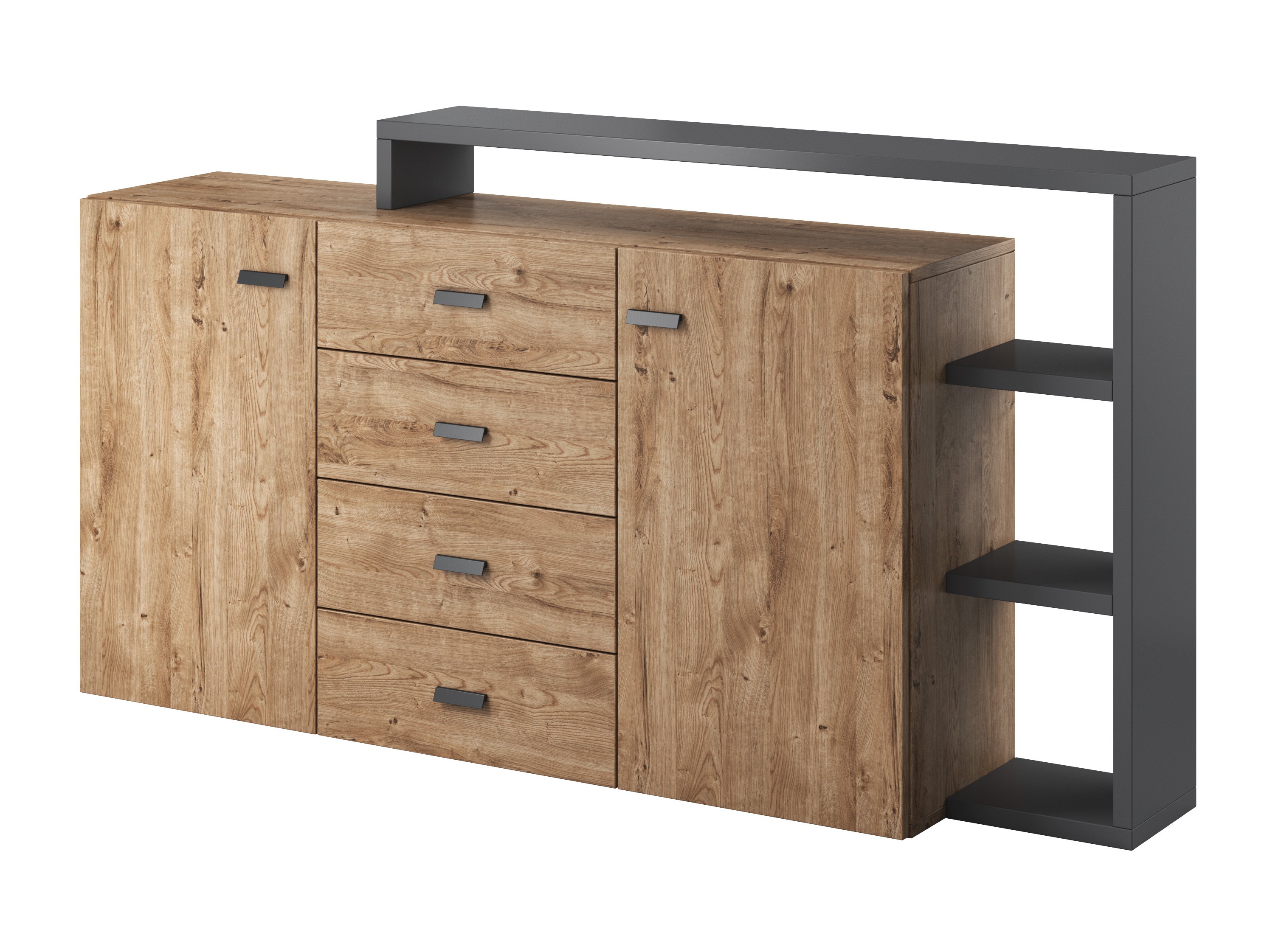 Komoda Lutiva 106 (Antracit + Ribbeck hrast)