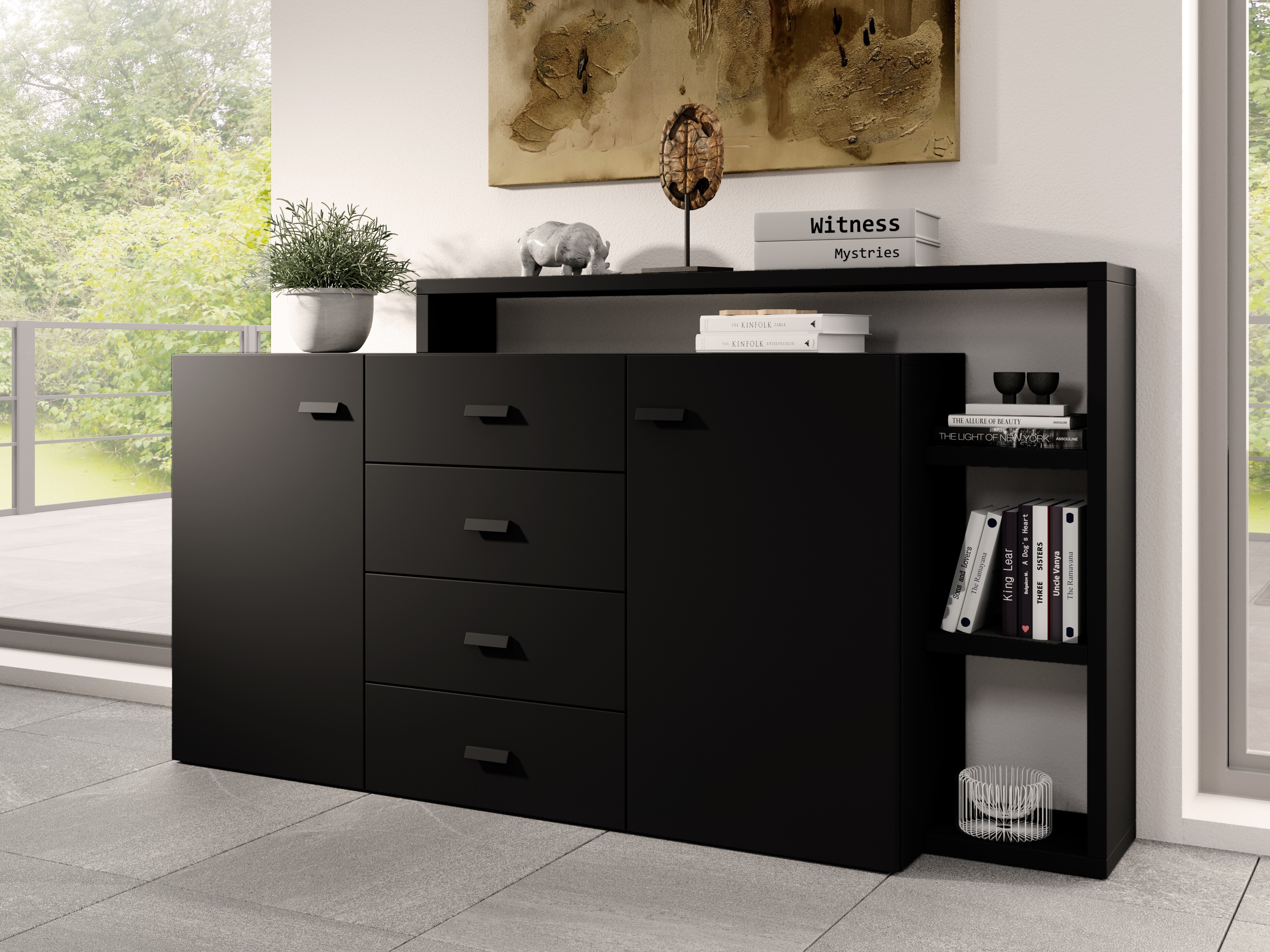 Komoda Lutiva 106 (Mat crna)