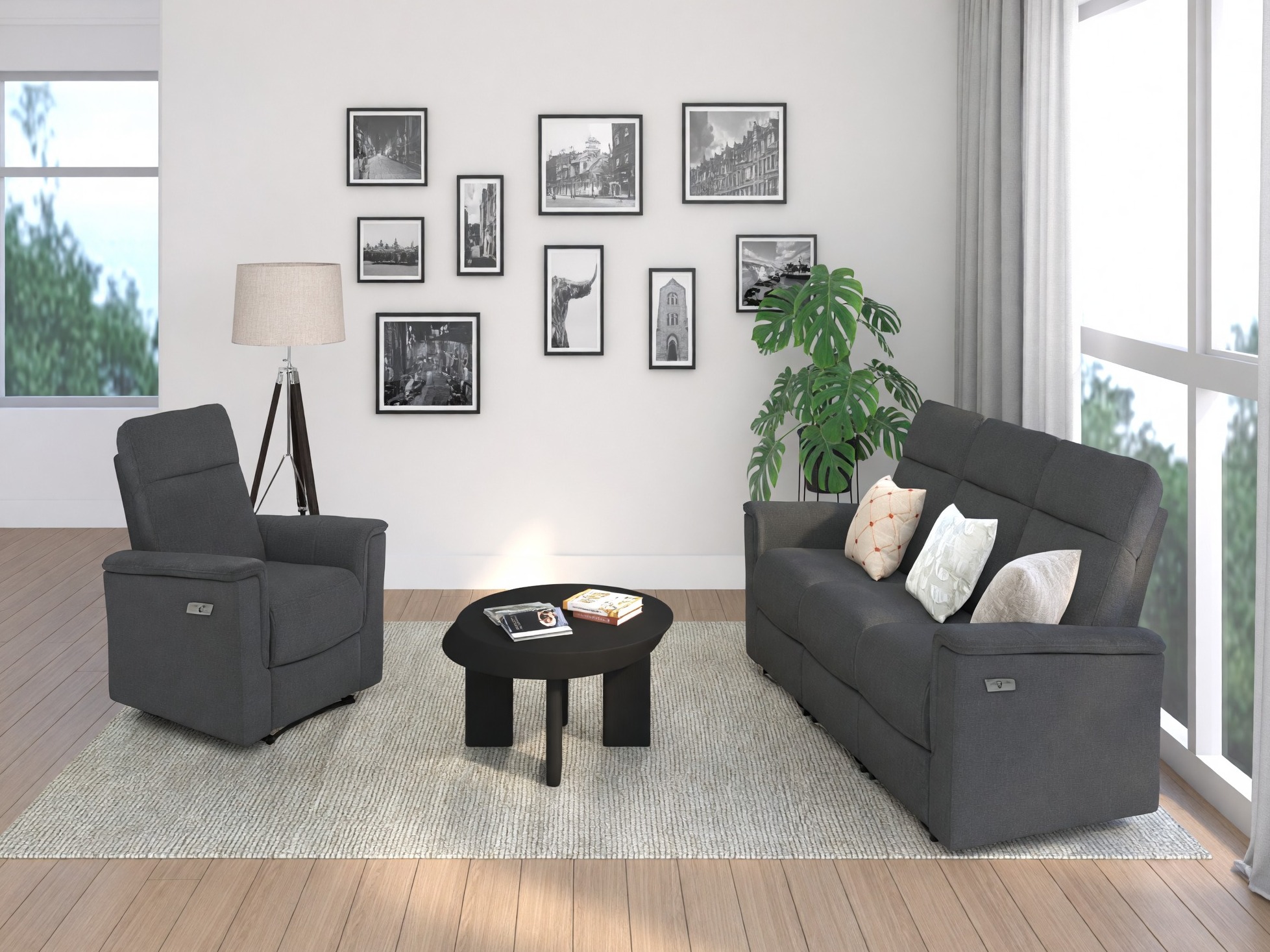 Relaks fotelja Fivmelu 103 (Antracit)