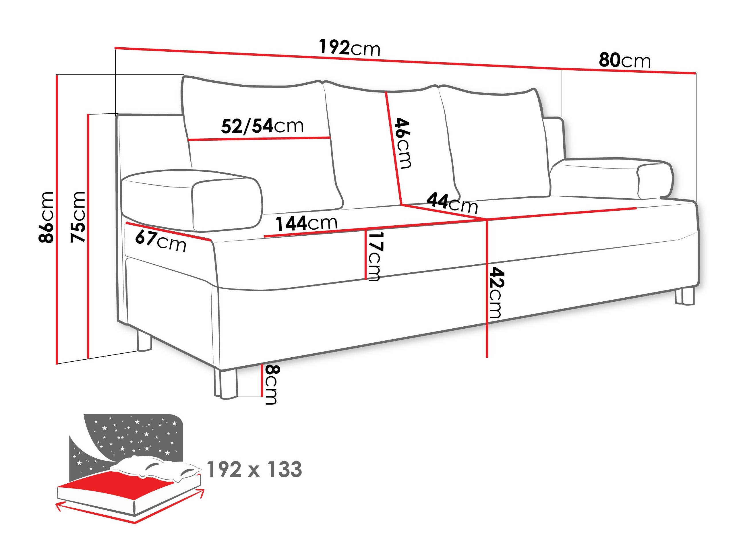 Sofa na razvlačenje Comfivo Artes (Lumo 40)