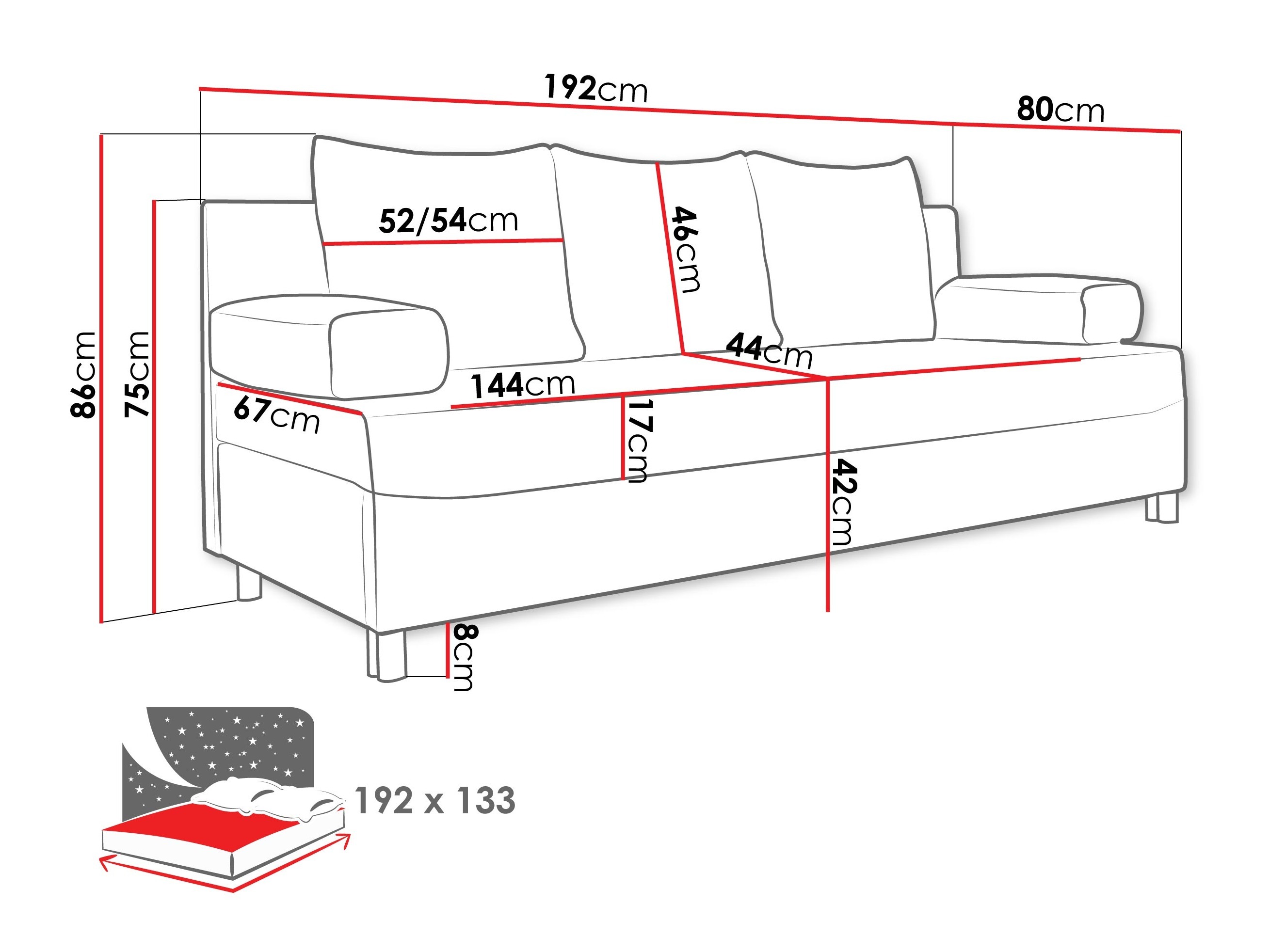 Sofa na razvlačenje Comfivo Artes (Lumo 55)