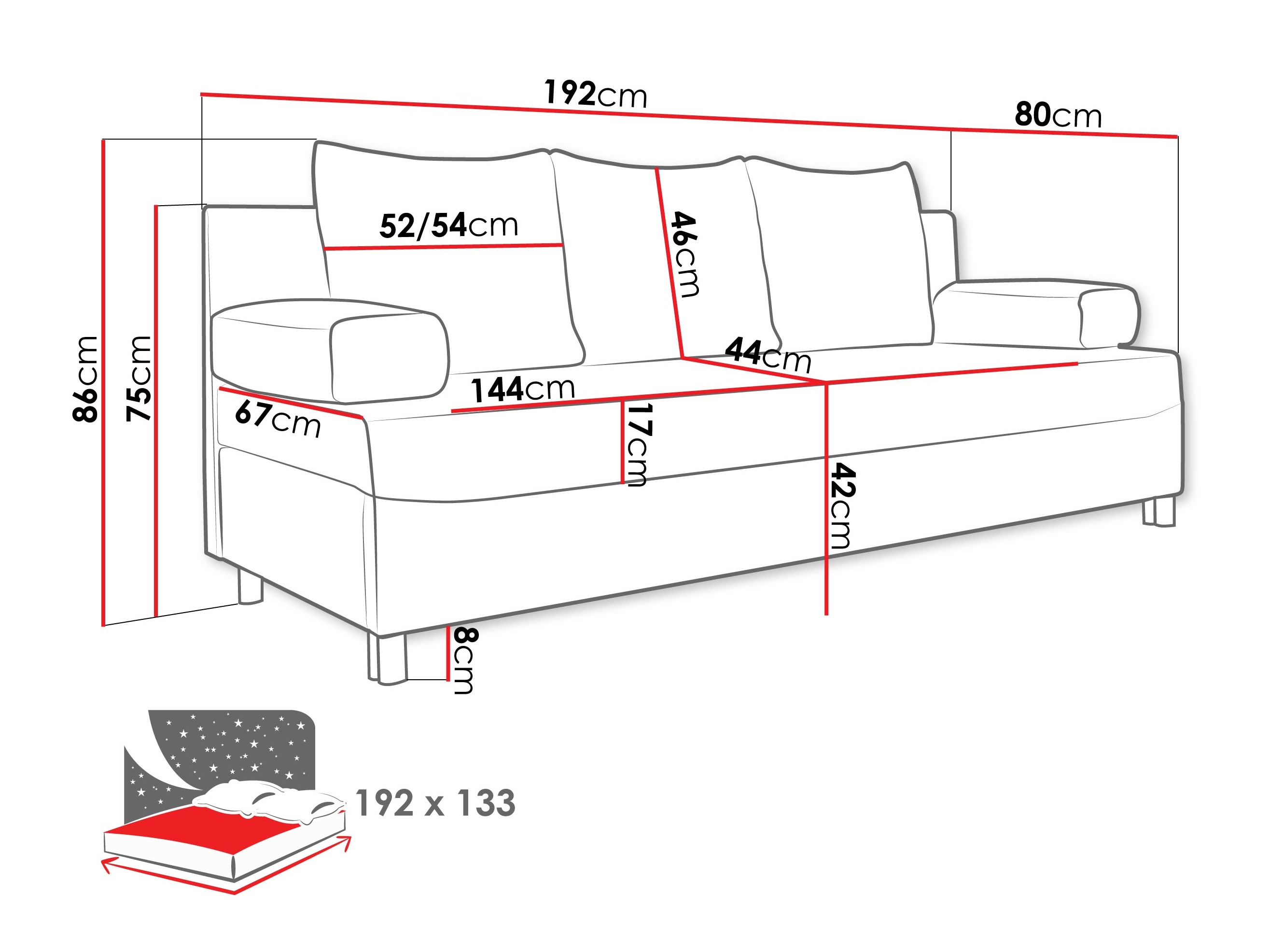 Sofa na razvlačenje Comfivo Artes (Lumo 65)