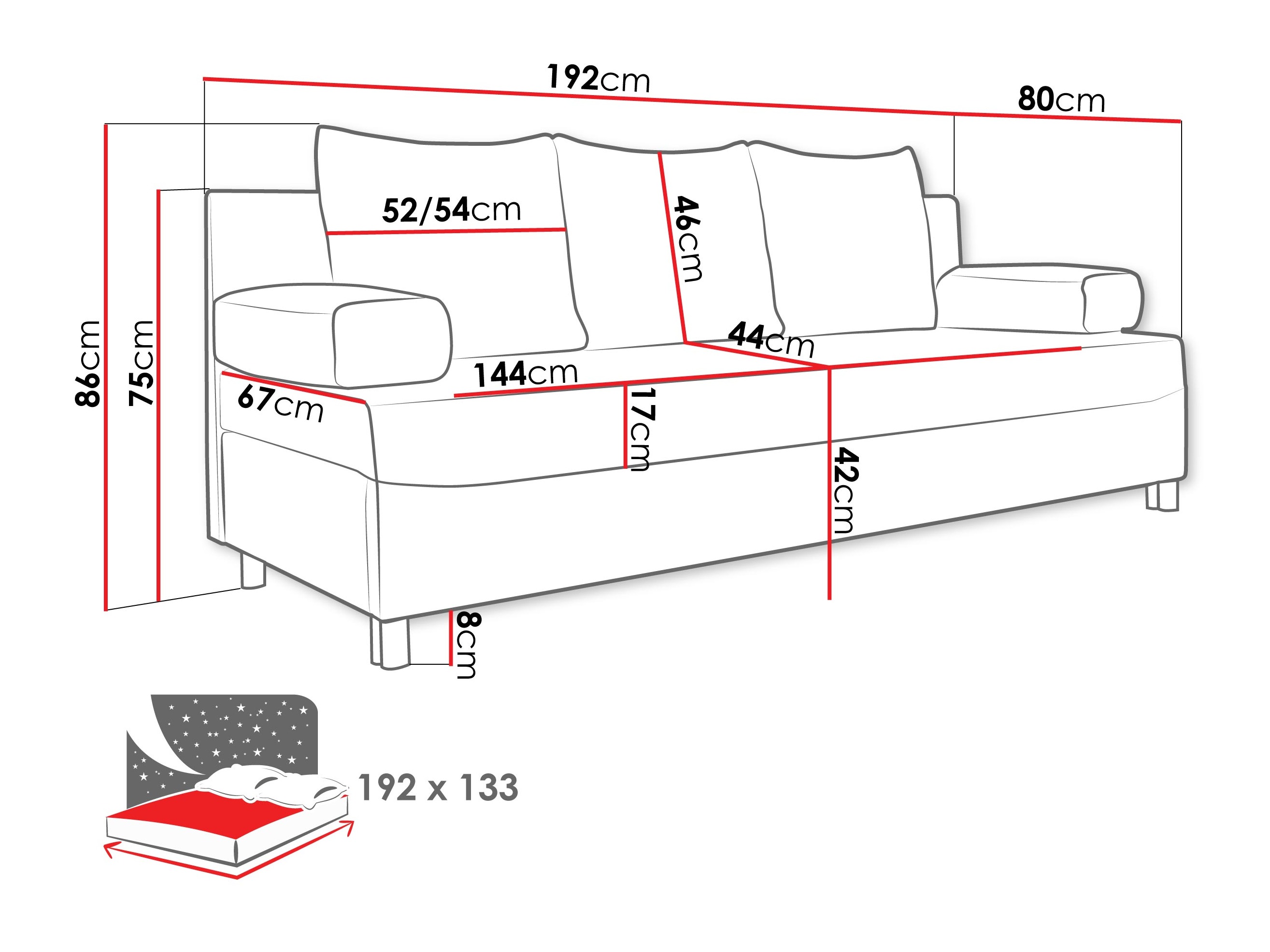 Sofa na razvlačenje Comfivo Artes (Wave 09)