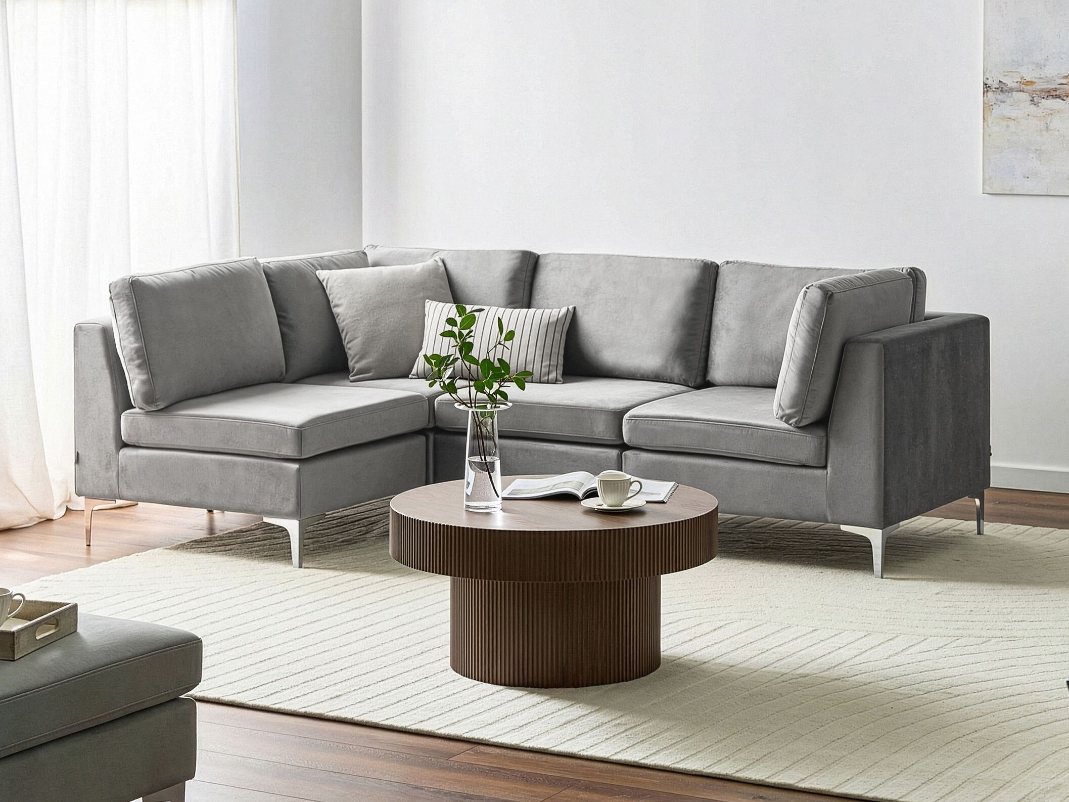 Modularna ugaona garnitura Dorleve 100 (Sivo)