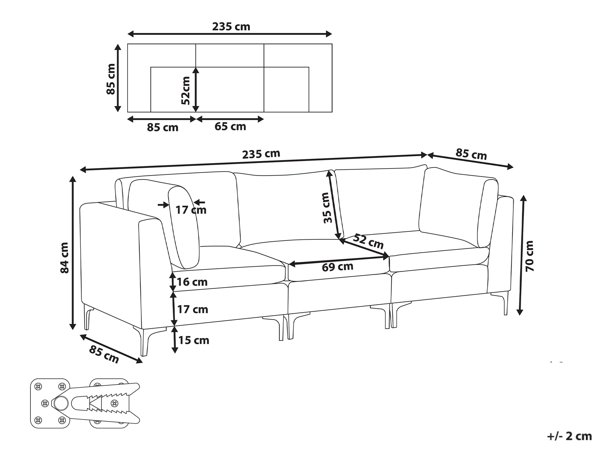Modularna sofa Dorleve 103 (Plava)