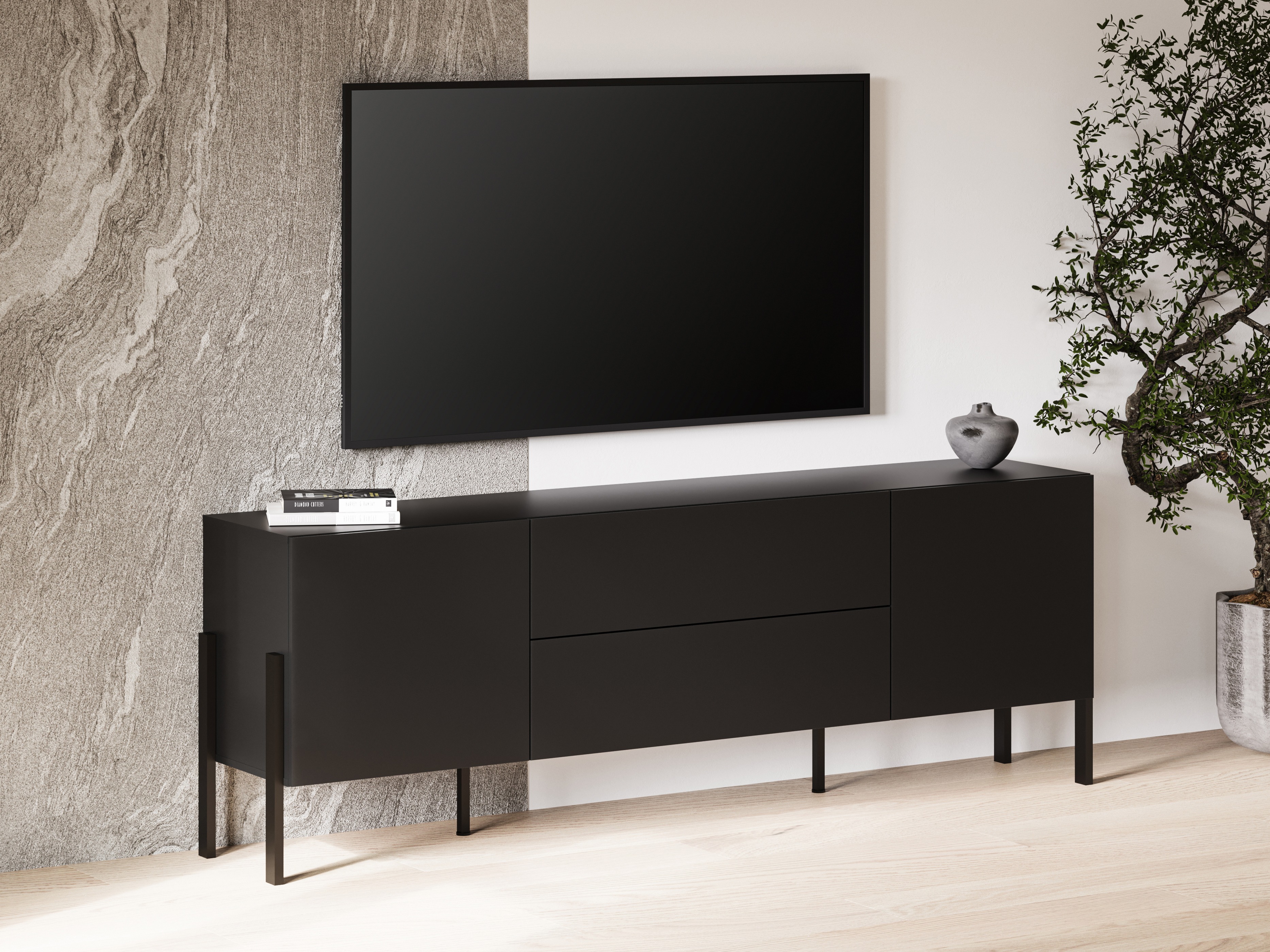 TV komoda Etsore 102 (Crno)