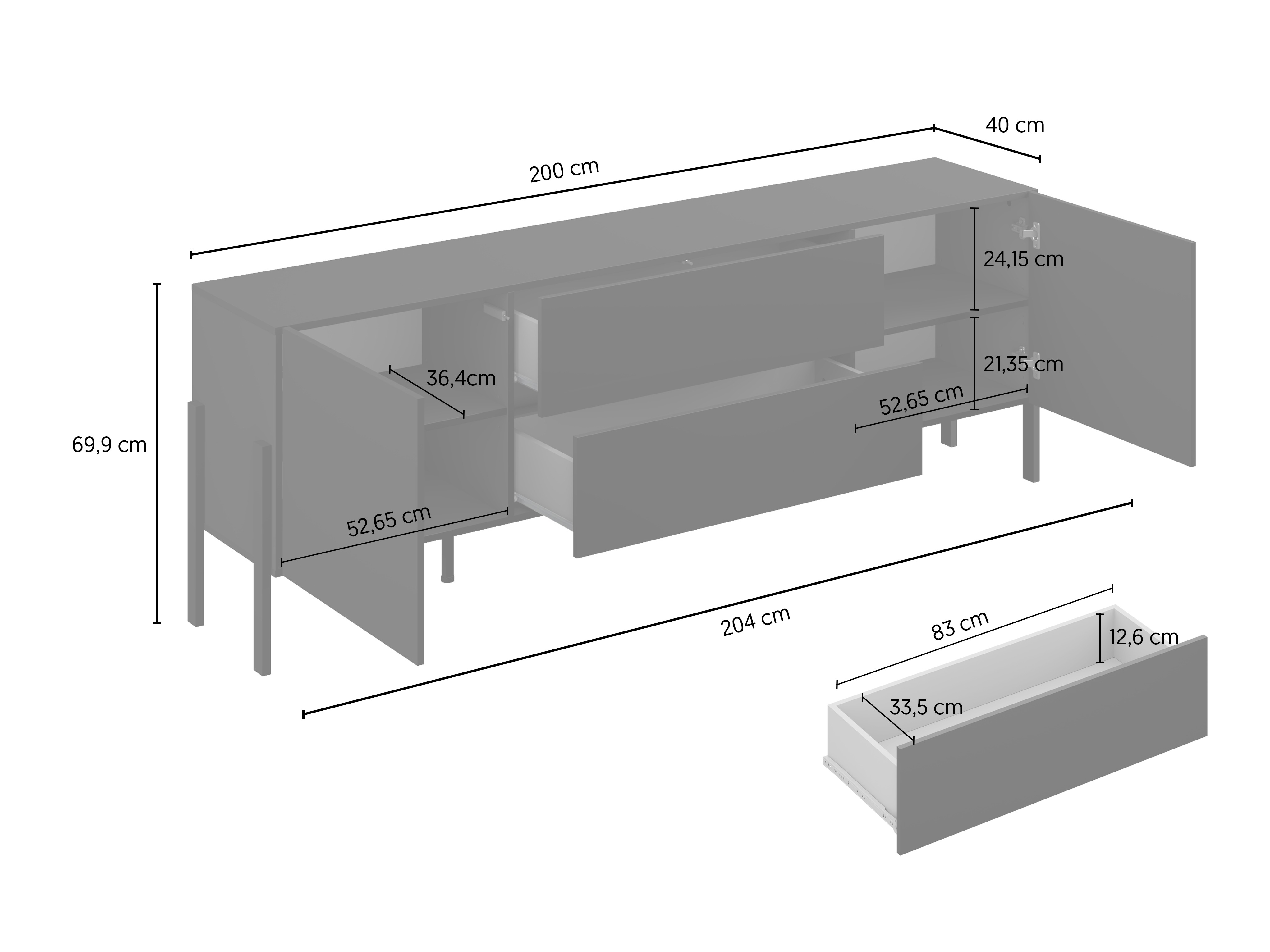 TV komoda Etsore 102 (Kašmir)