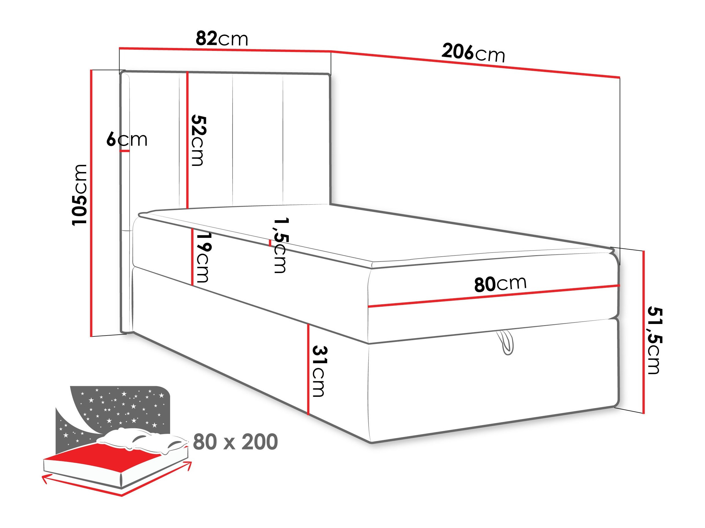 Boxspring krevet Oppidum I (Lambi 12)