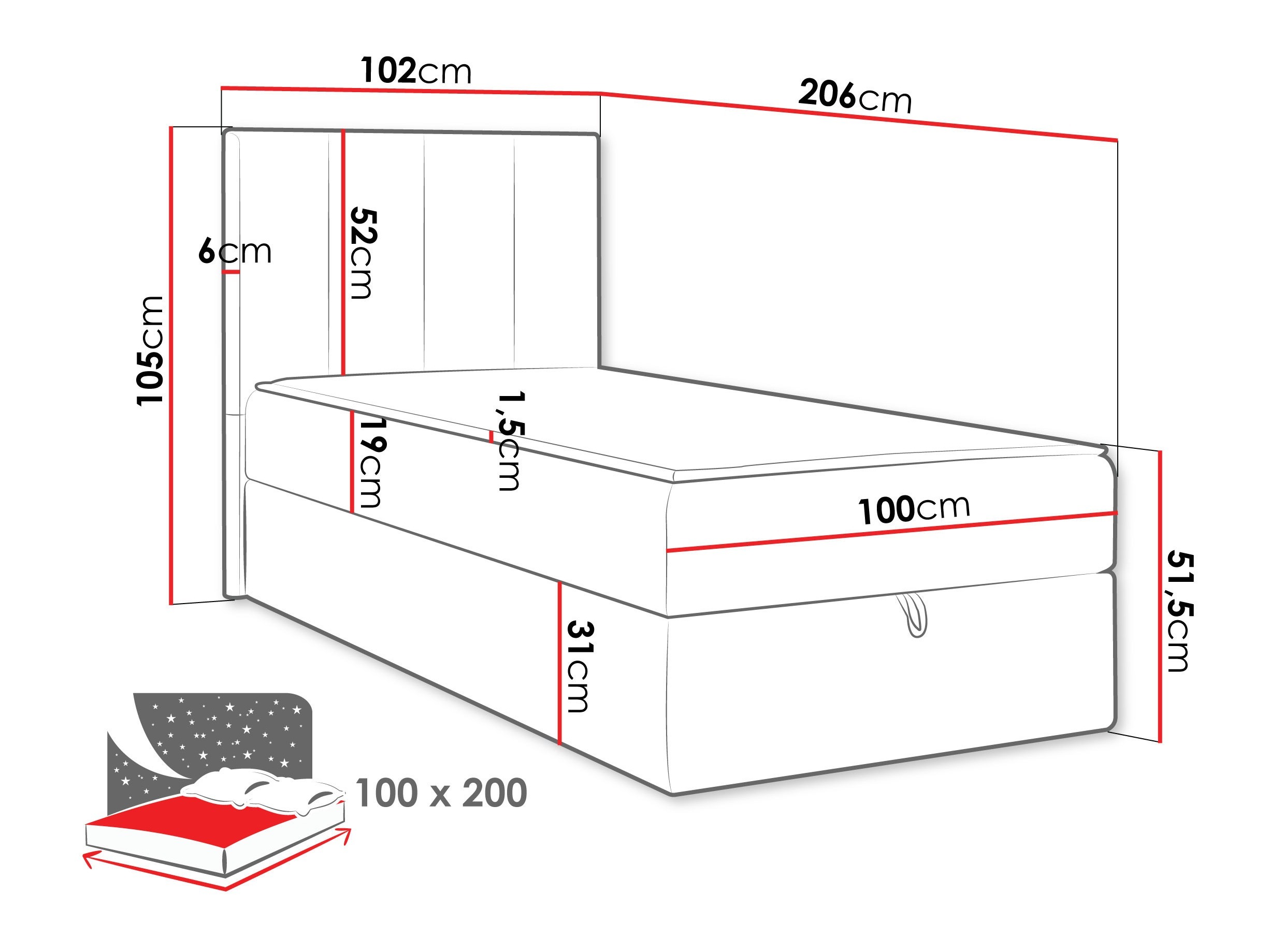 Boxspring krevet Oppidum I (Polo 891)