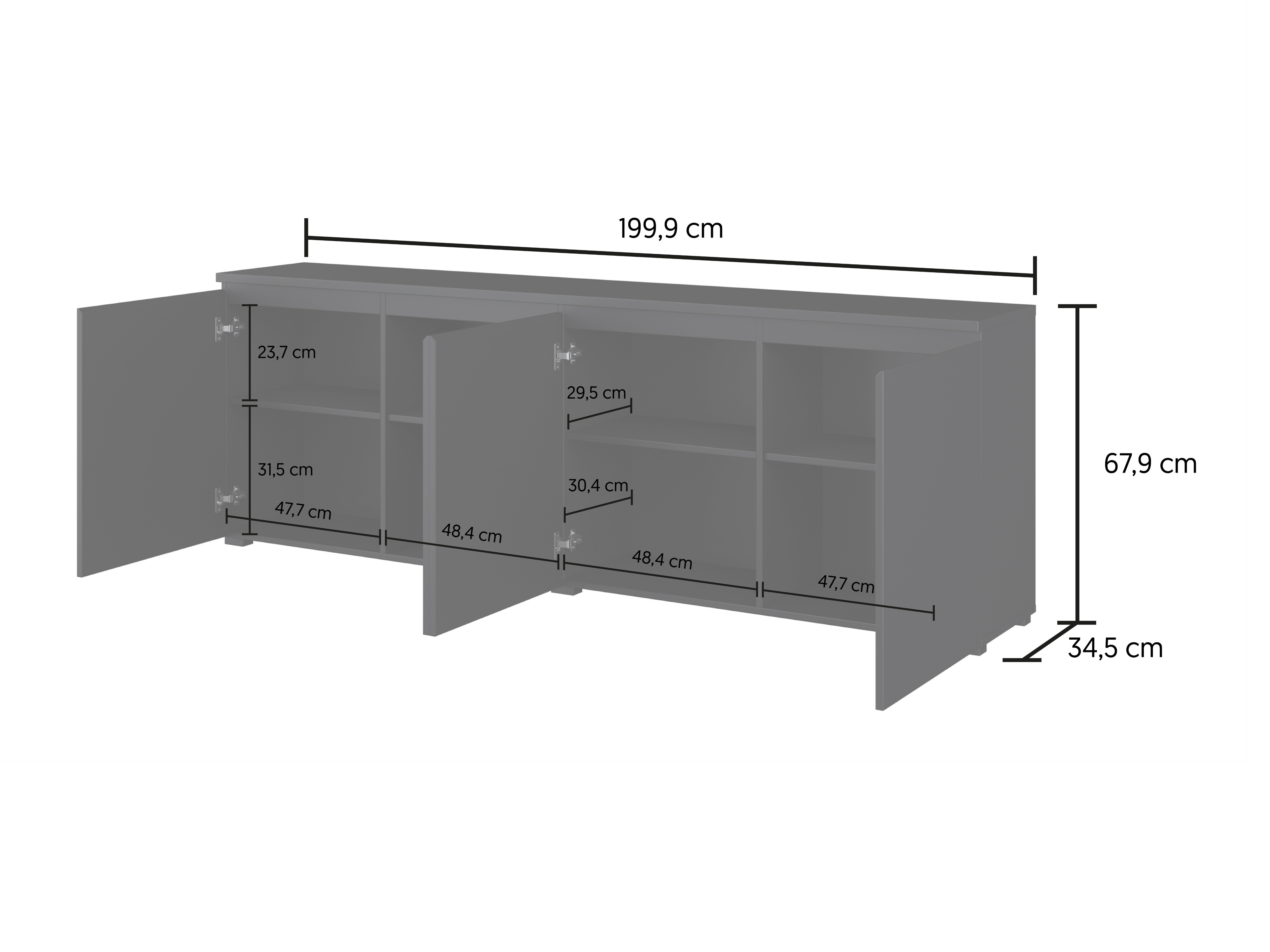 Ormarić Baletu 105 (Belo + Hrast)