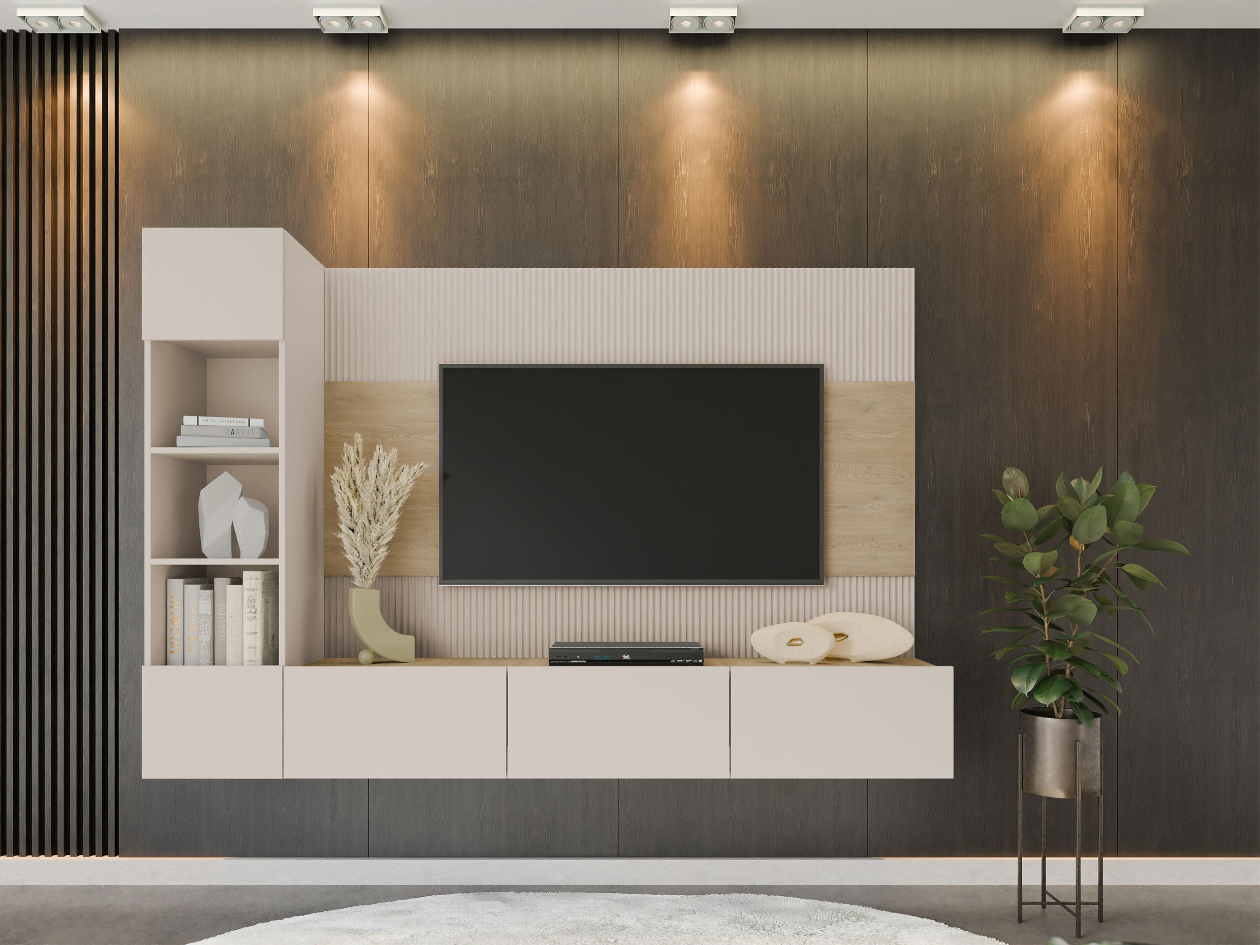 Set za dnevnu sobu Comfivo Salix II (Bež + Hrast)