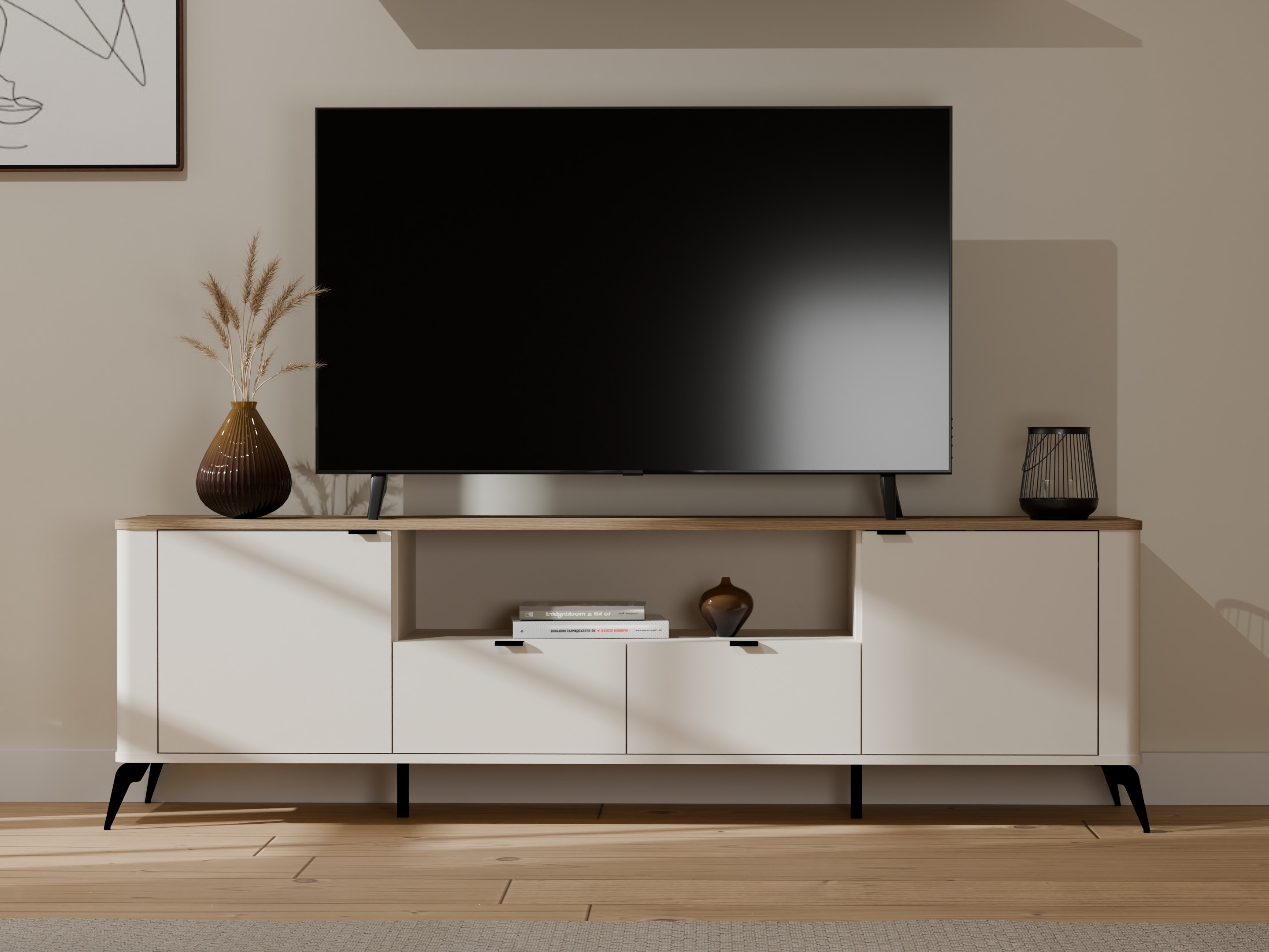 TV komoda Soavie 108 (Kašmir + Hrast)