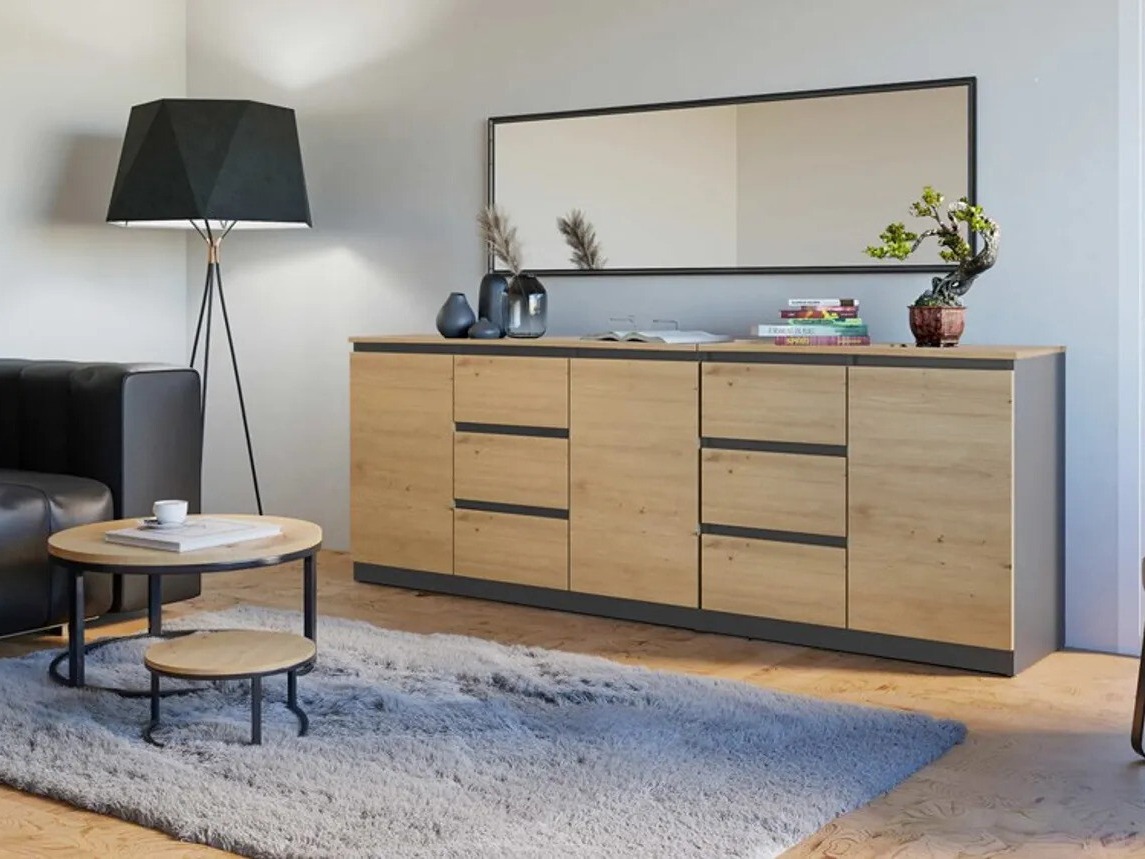 Komoda Elbvelu 109 (Antracit + Artisan hrast)