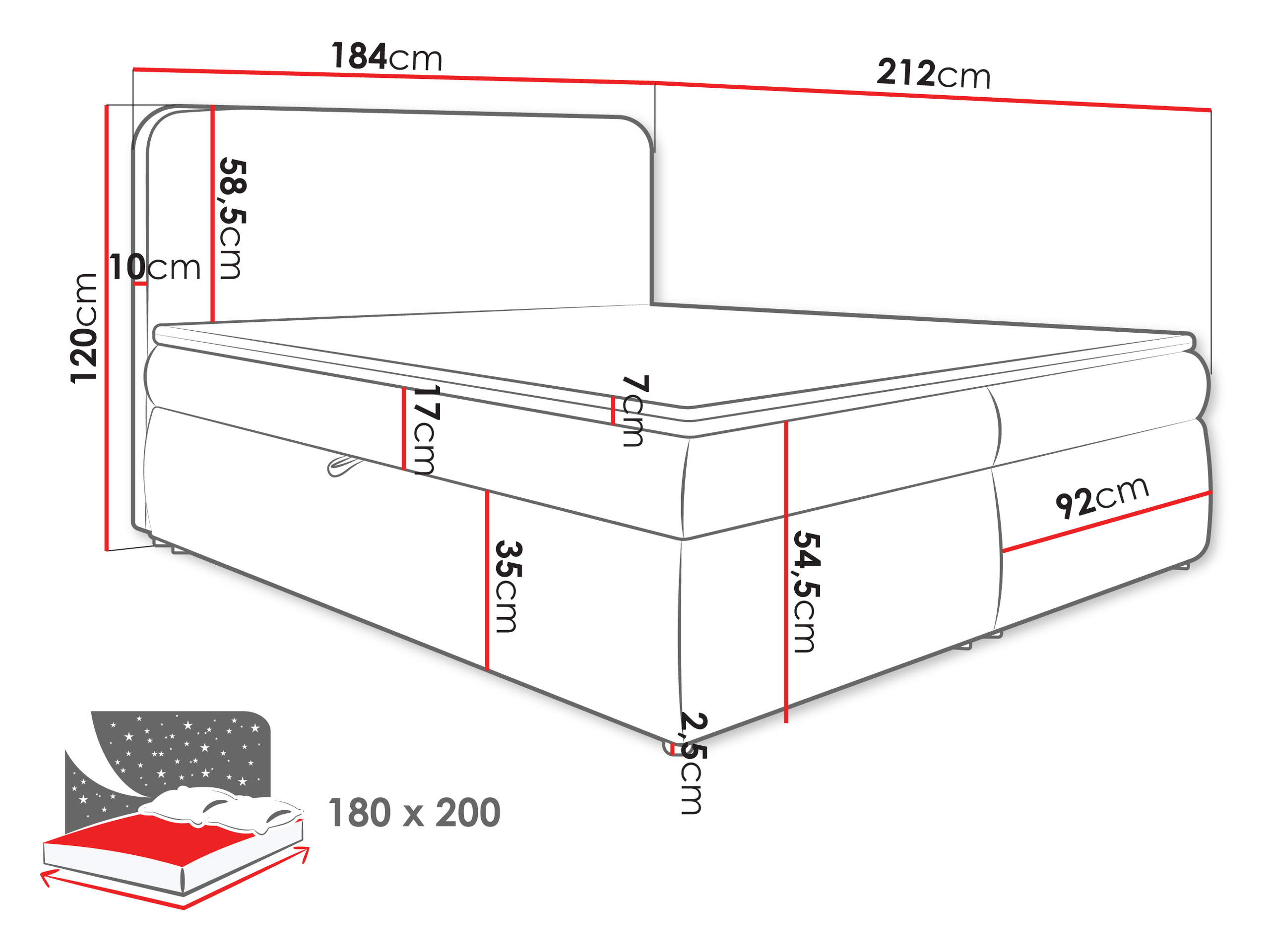 Boxspring krevet Portage 111 (Vibe 03)
