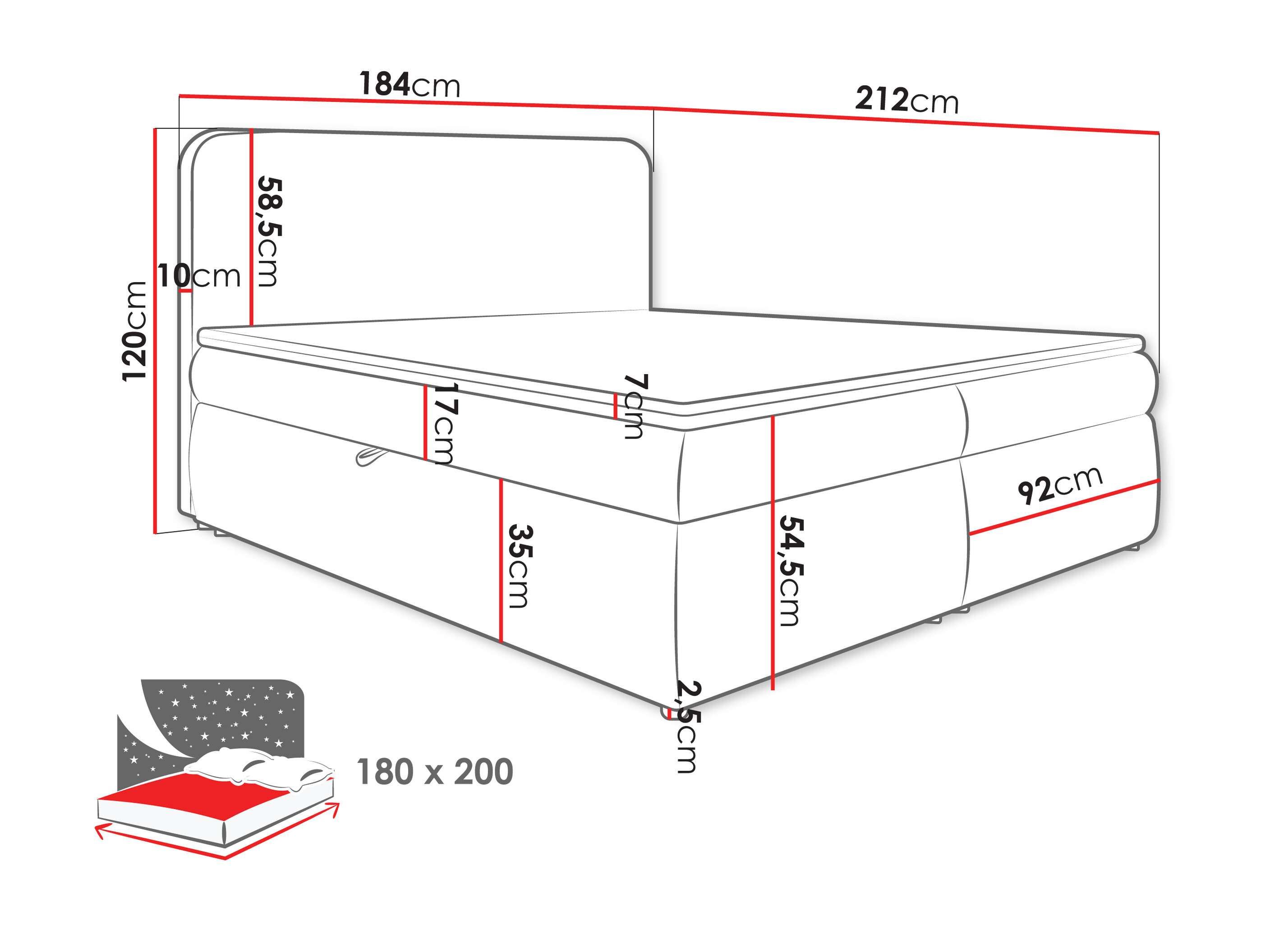 Boxspring krevet Portage 111 (Vibe 86)