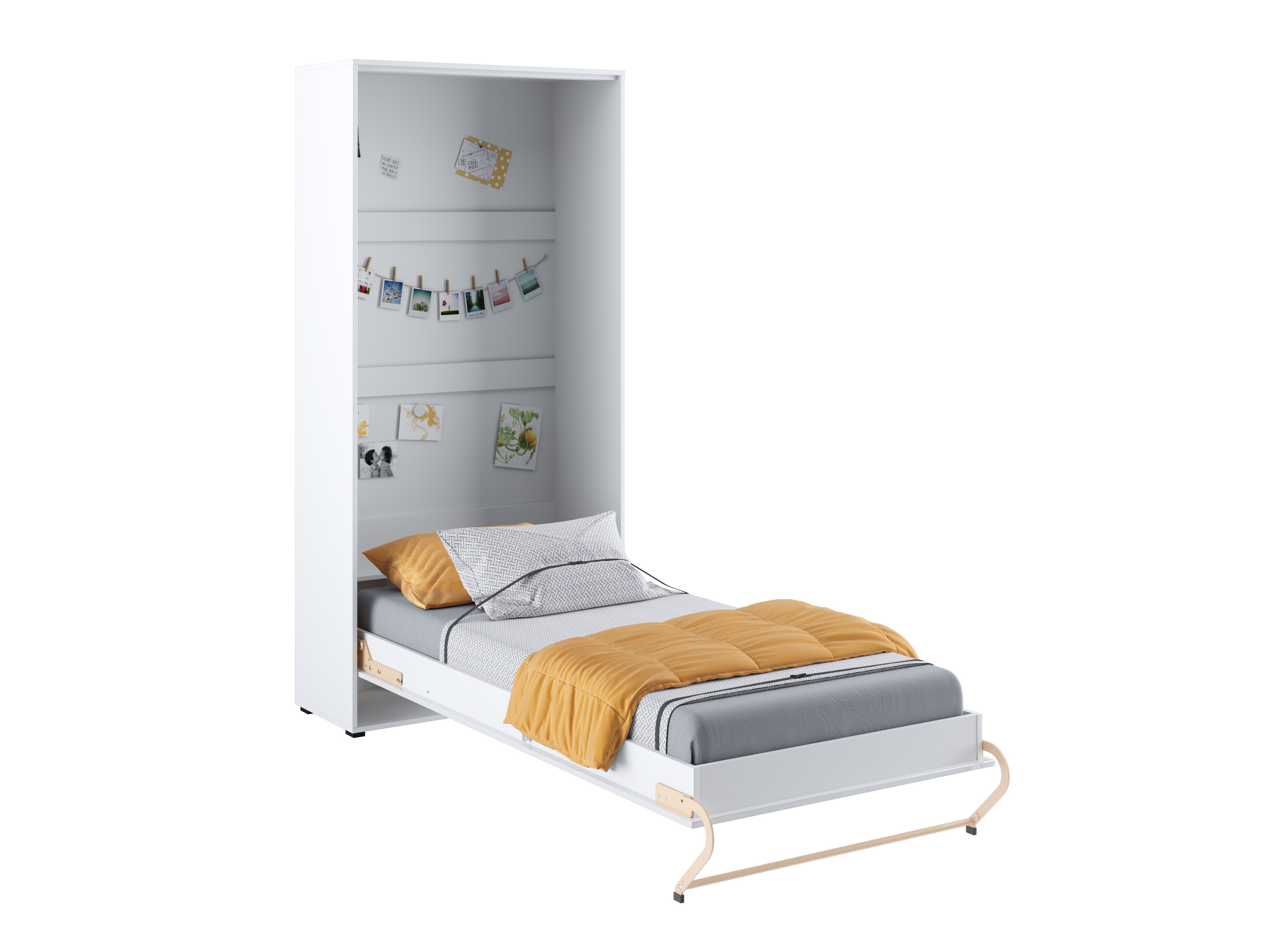 Zidni krevet Concept Pro Lenart III (Belo + Sjajno belo)