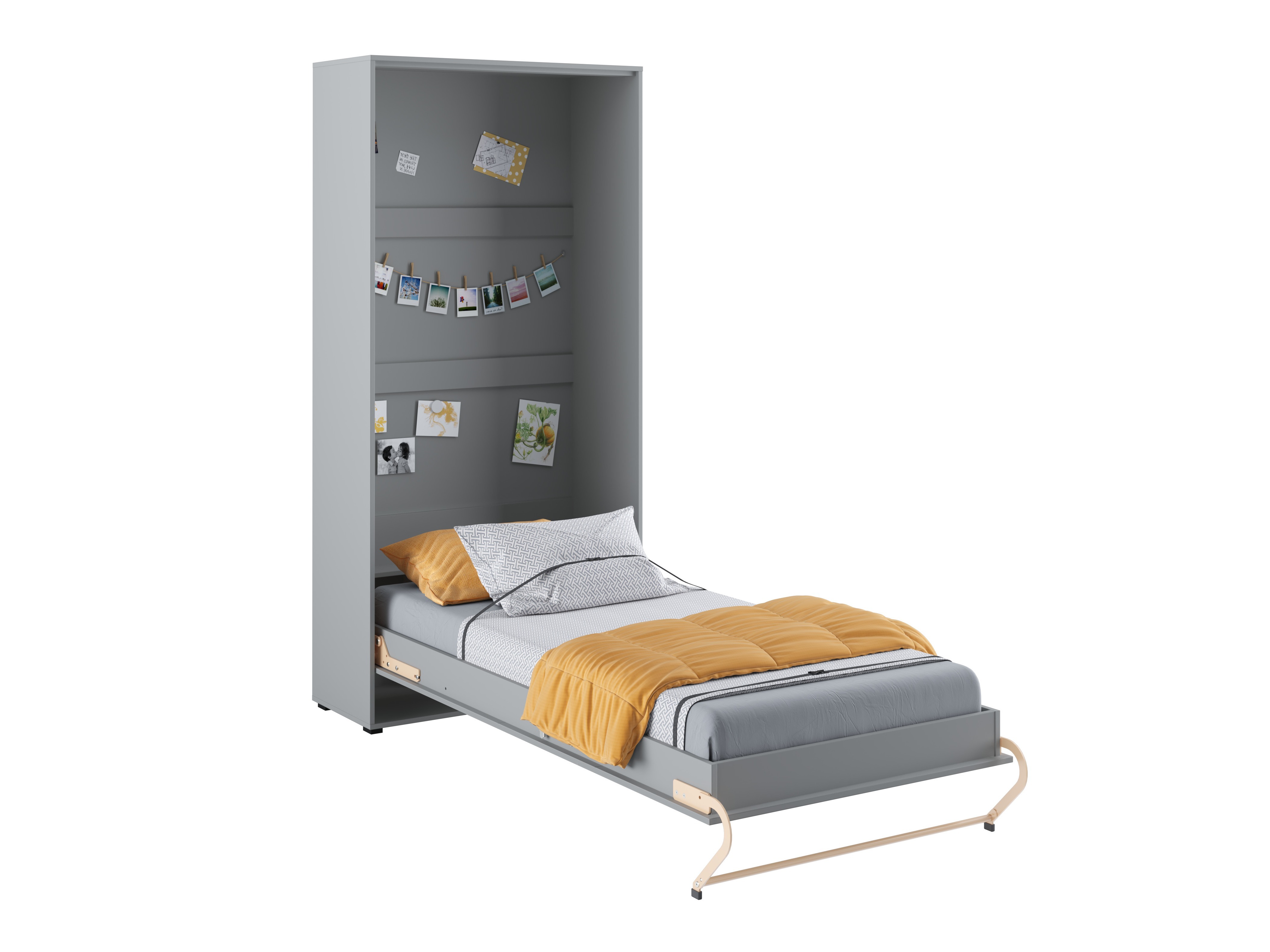 Zidni krevet Concept Pro Lenart III (Sivo)