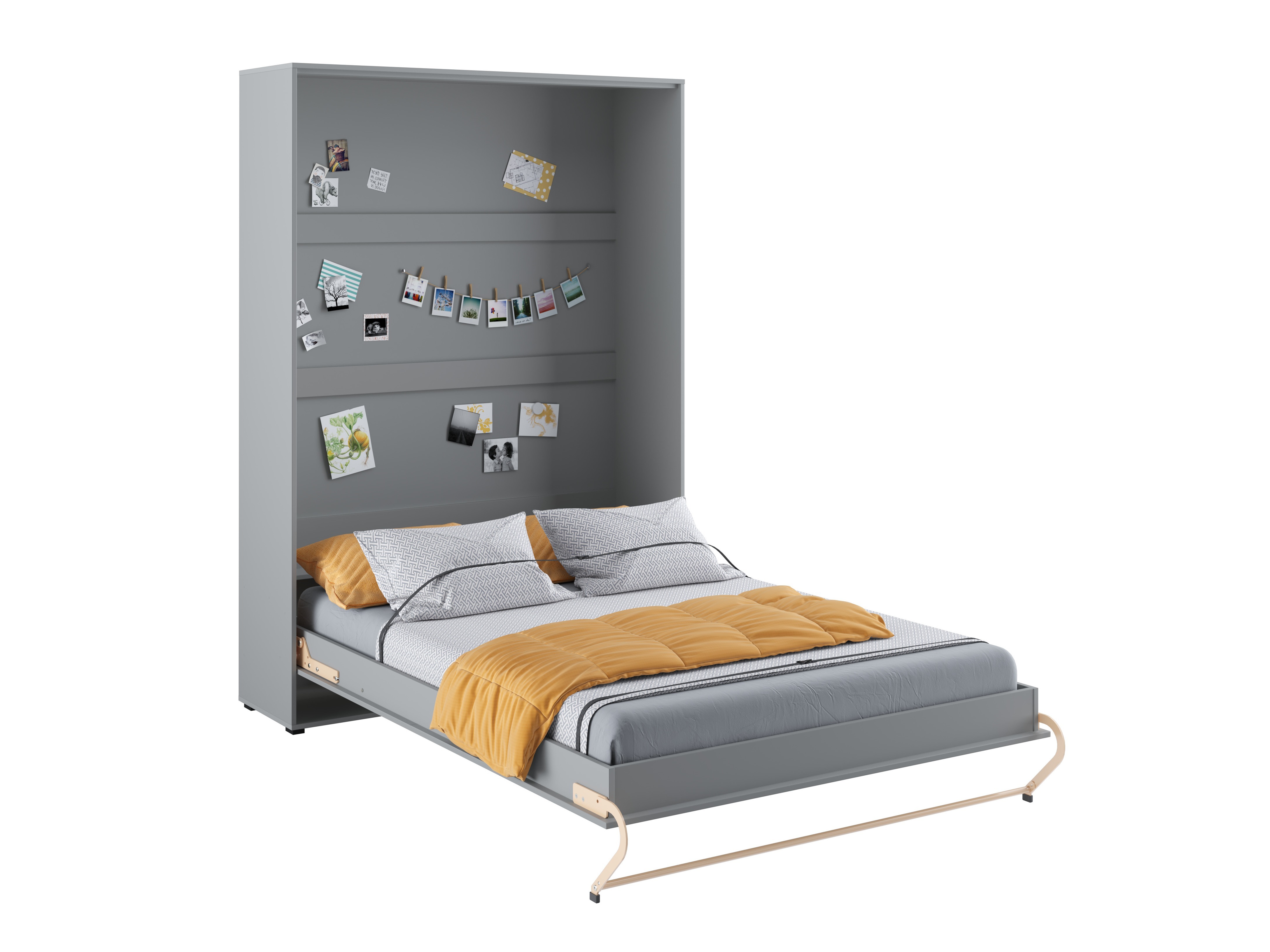 Zidni krevet Concept Pro Lenart III (Sivo)