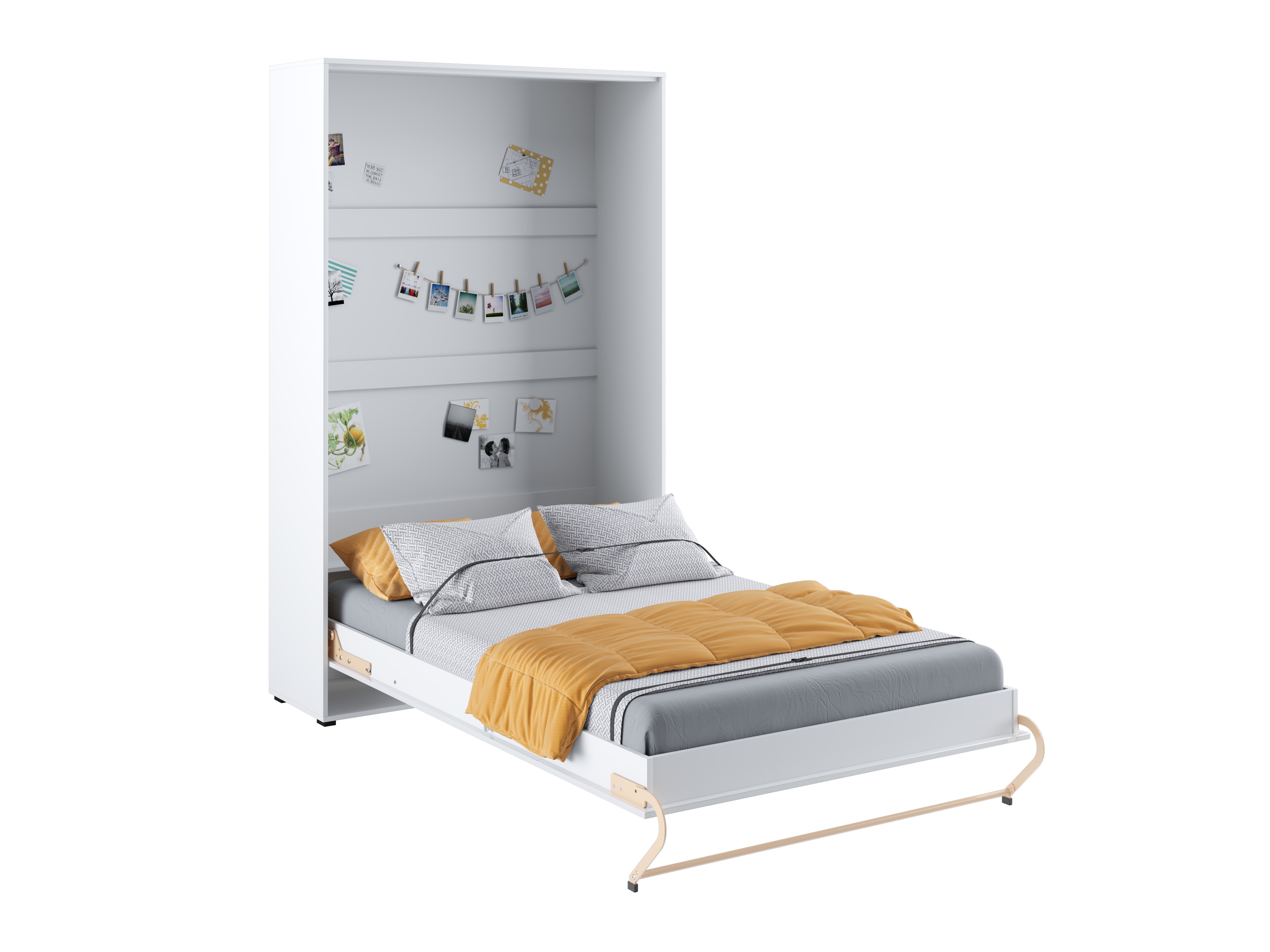 Zidni krevet Concept Pro Lenart III (Belo + Sjajno belo)