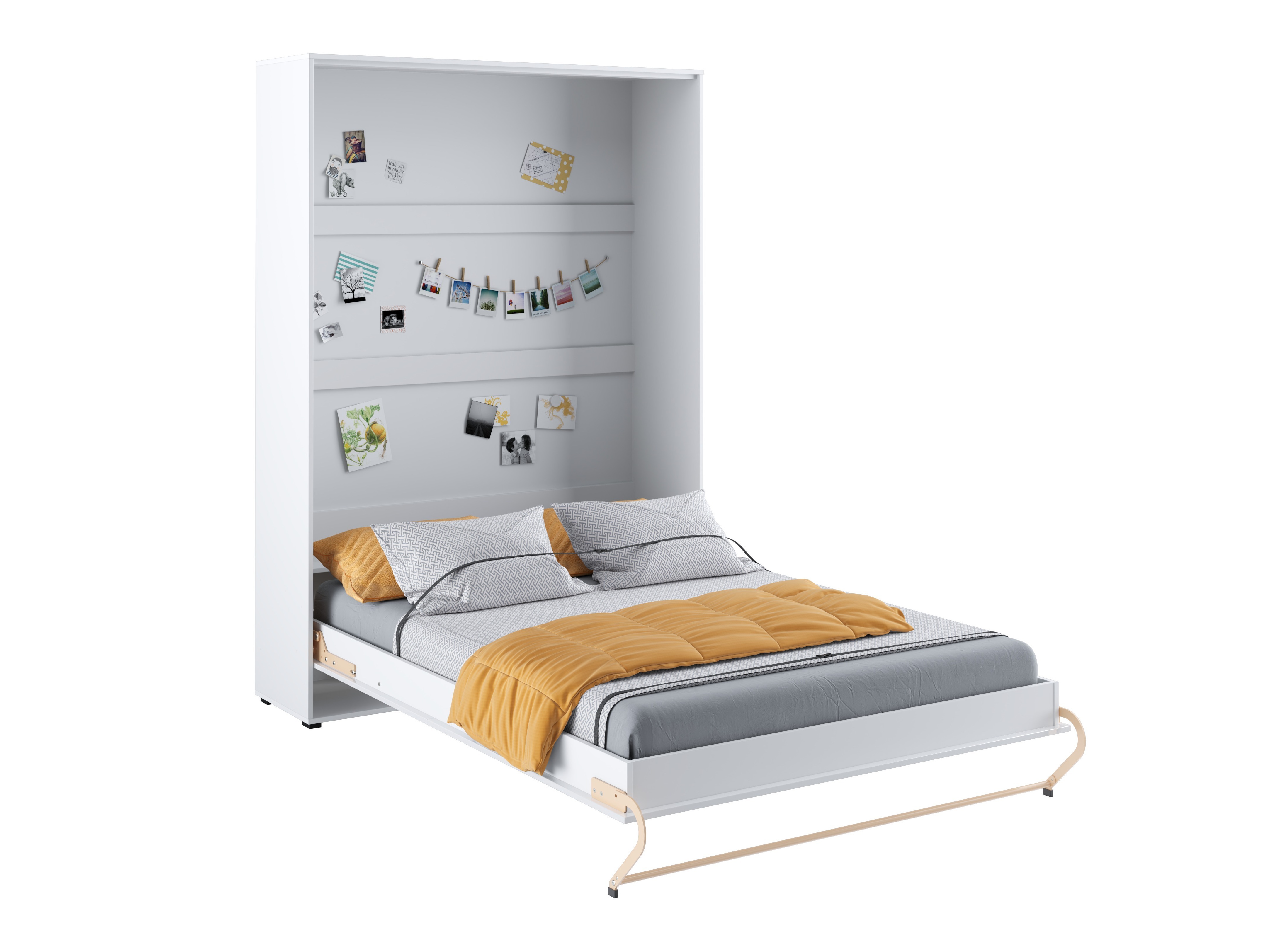 Zidni krevet Concept Pro Lenart III (Belo + Sjajno belo)