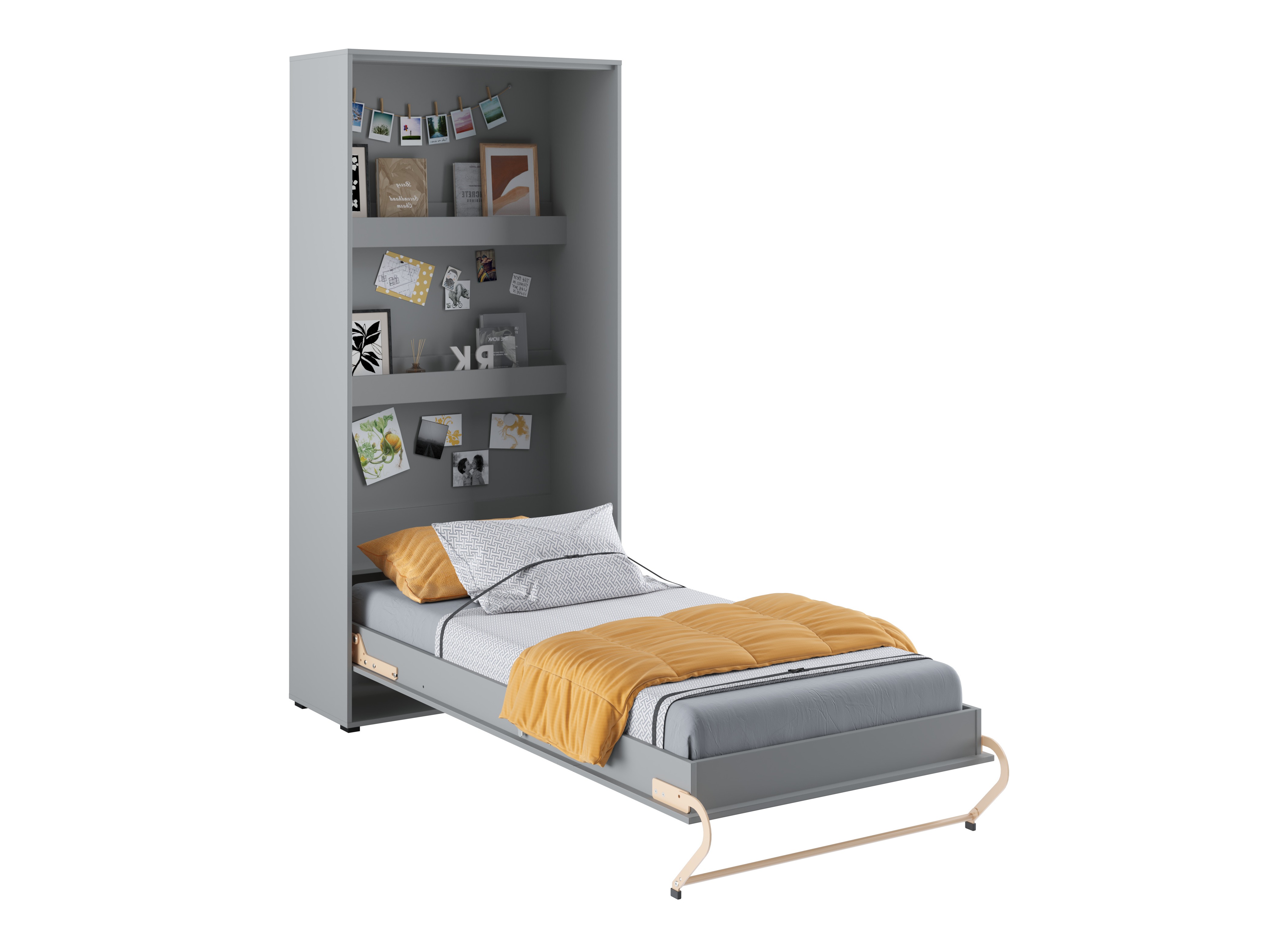 Zidni krevet Concept Pro Lenart III (Sivo)