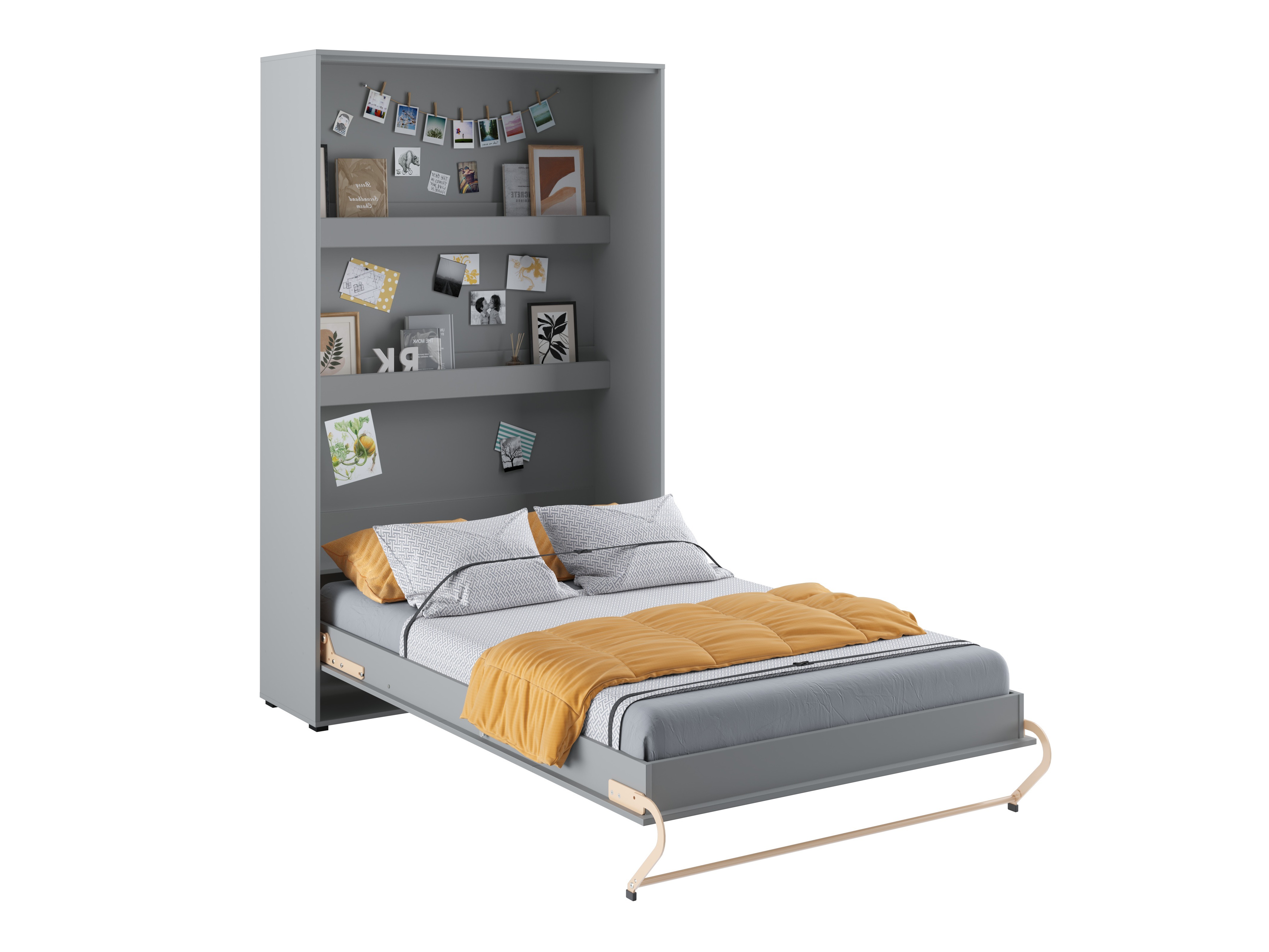Zidni krevet Concept Pro Lenart III (Sivo)