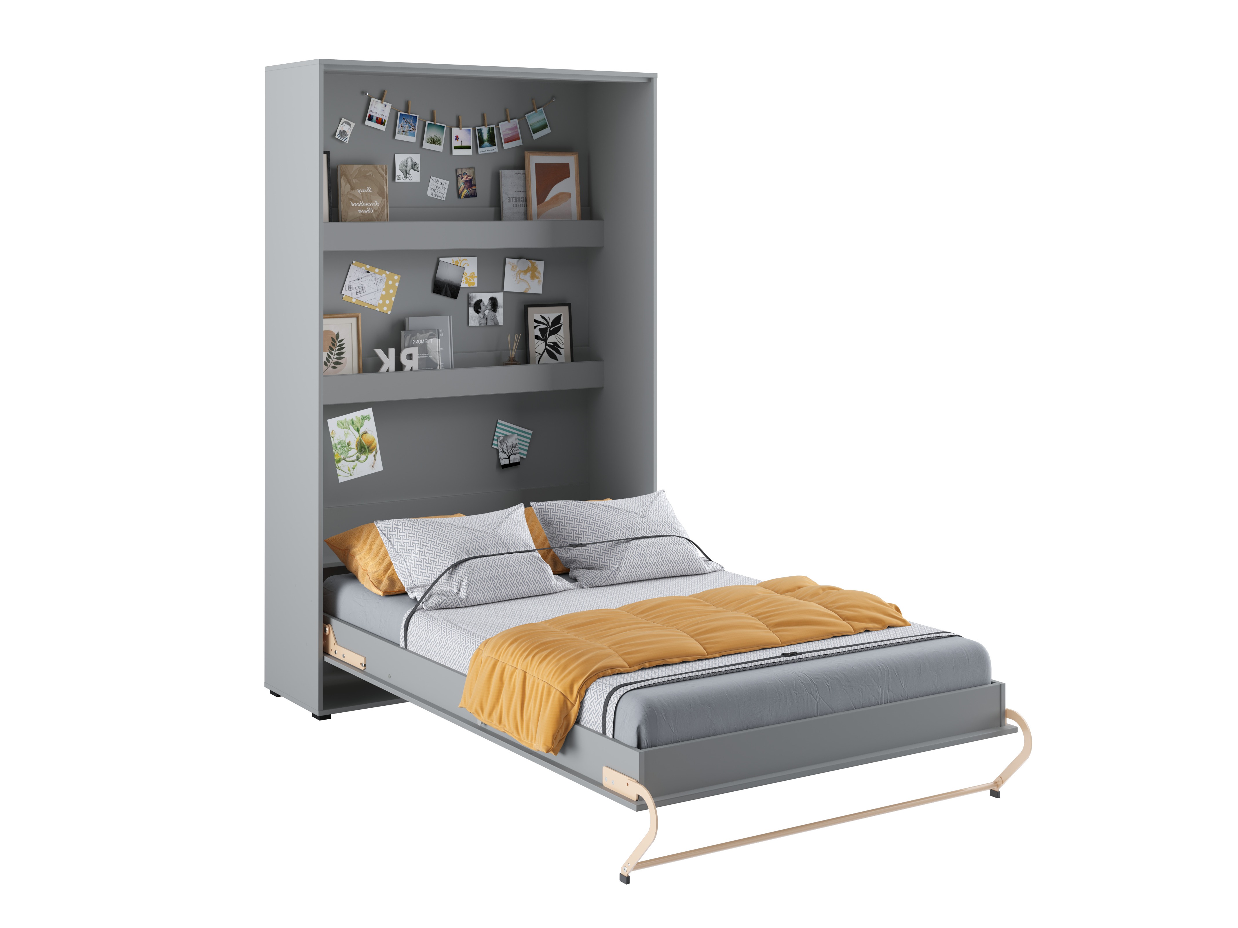 Zidni krevet Concept Pro Lenart III (Sivo)