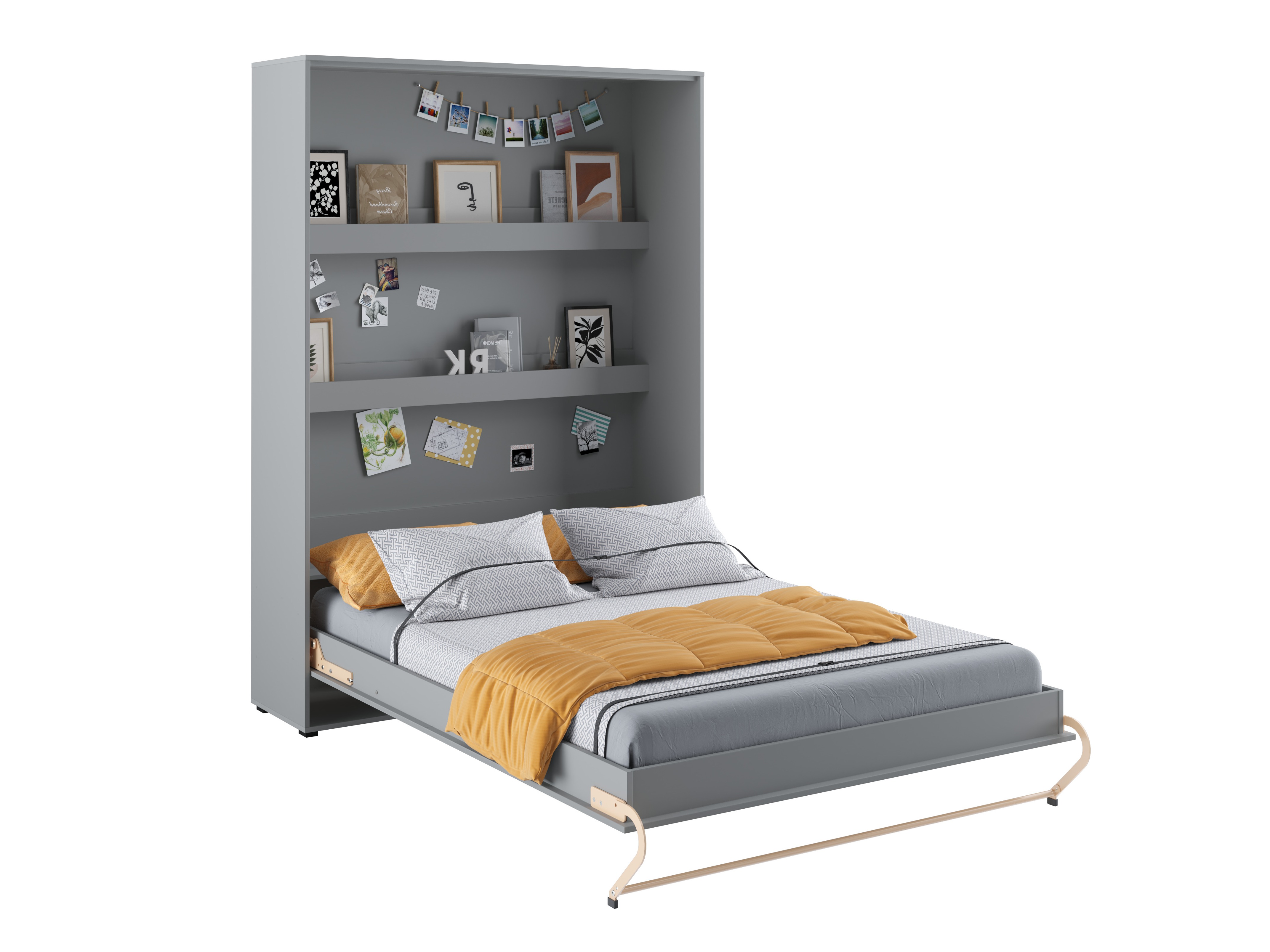 Zidni krevet Concept Pro Lenart III (Sivo)