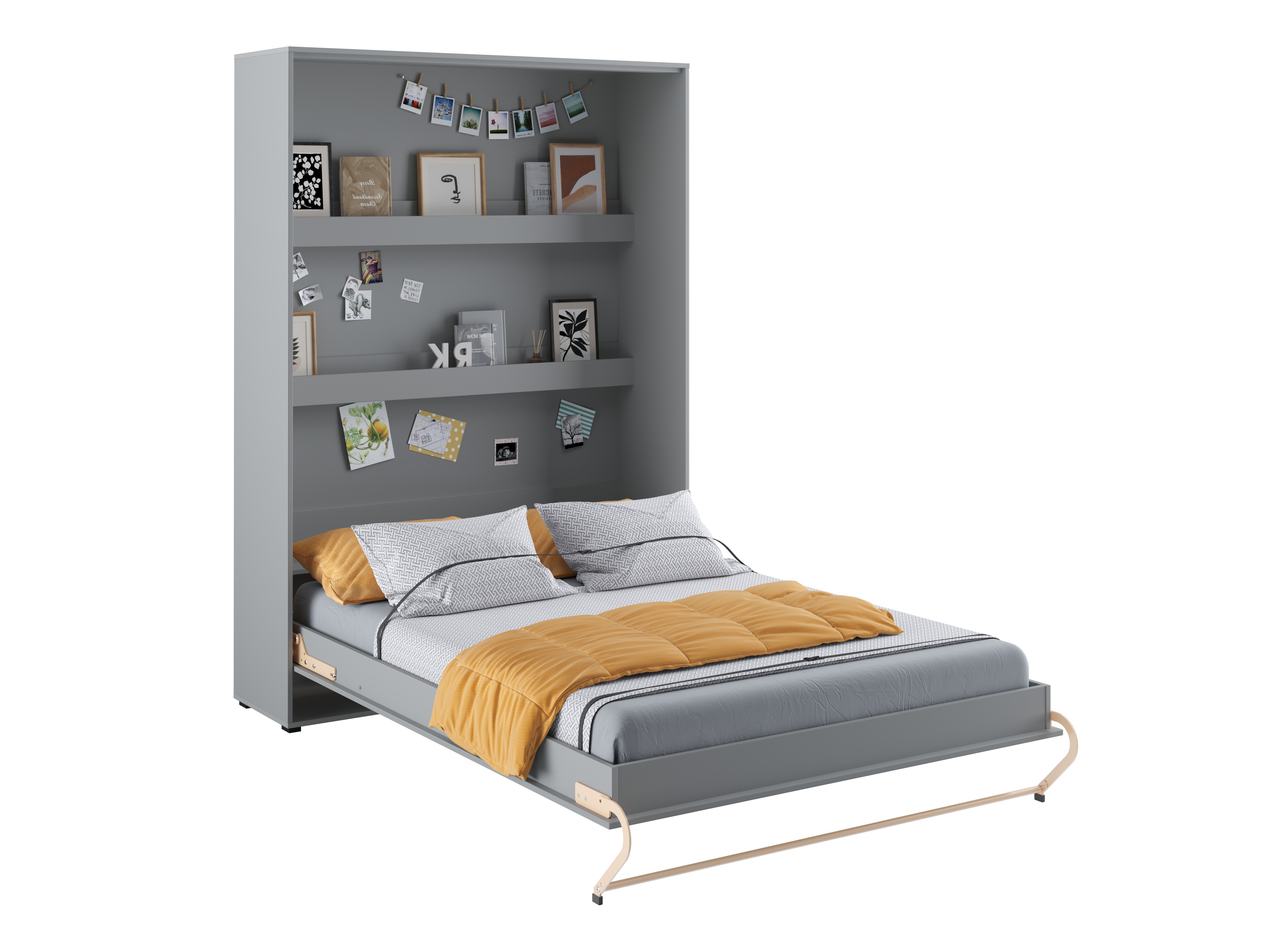 Zidni krevet Concept Pro Lenart III (Sivo)
