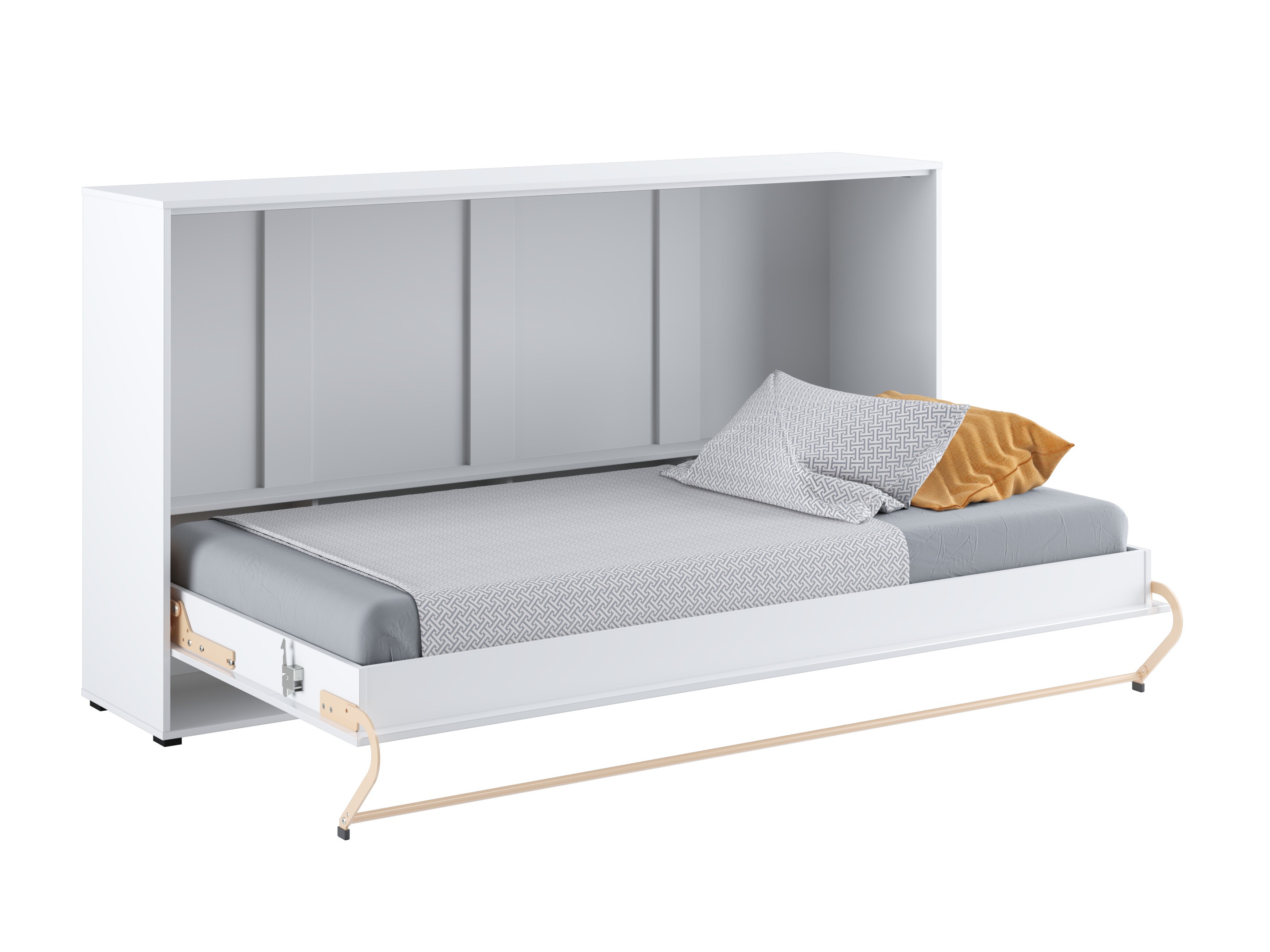 Zidni krevet Concept Pro Lenart IV (Belo + Sjajno belo)
