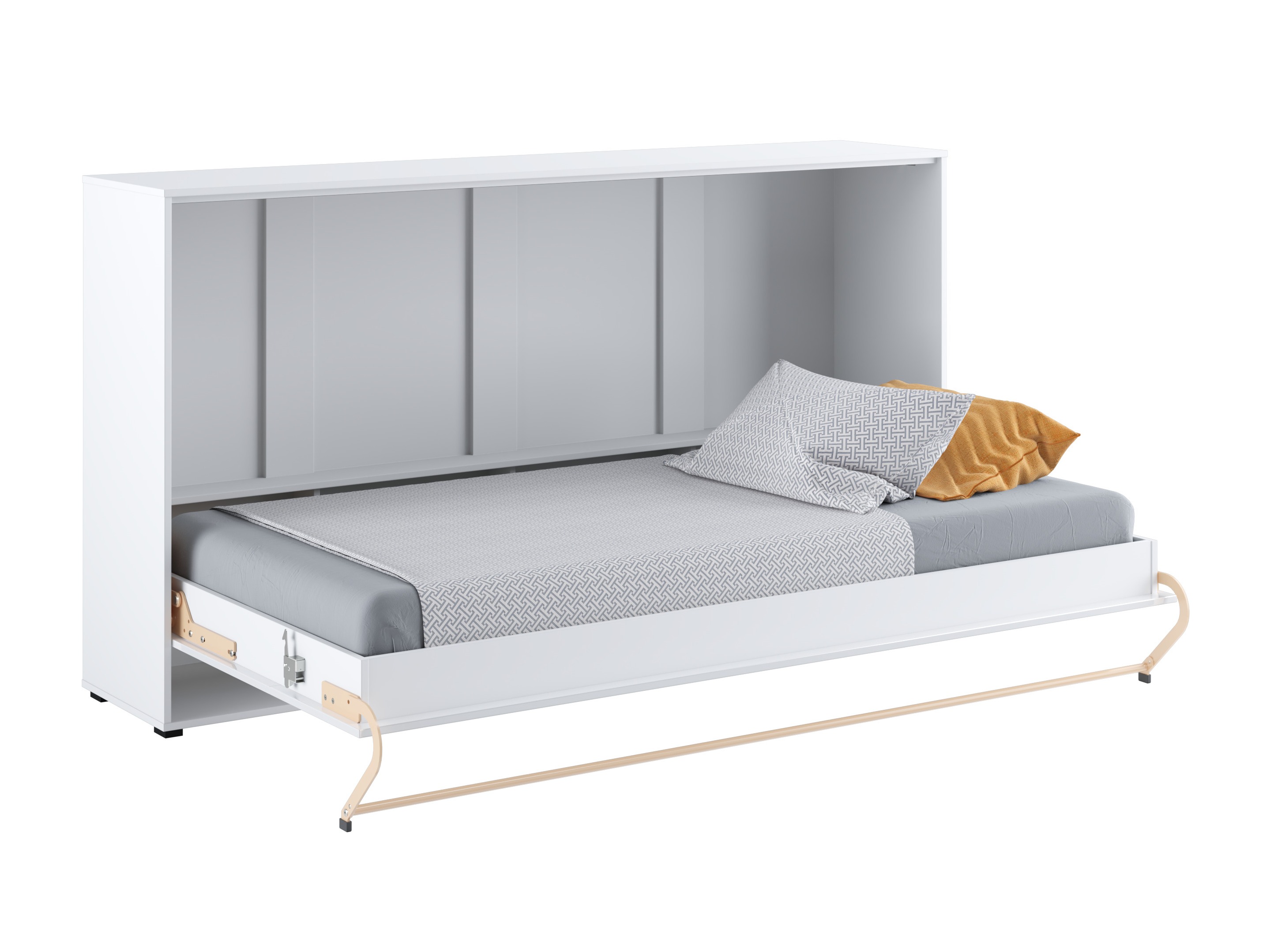 Zidni krevet Concept Pro Lenart IV (Belo + Sjajno belo)