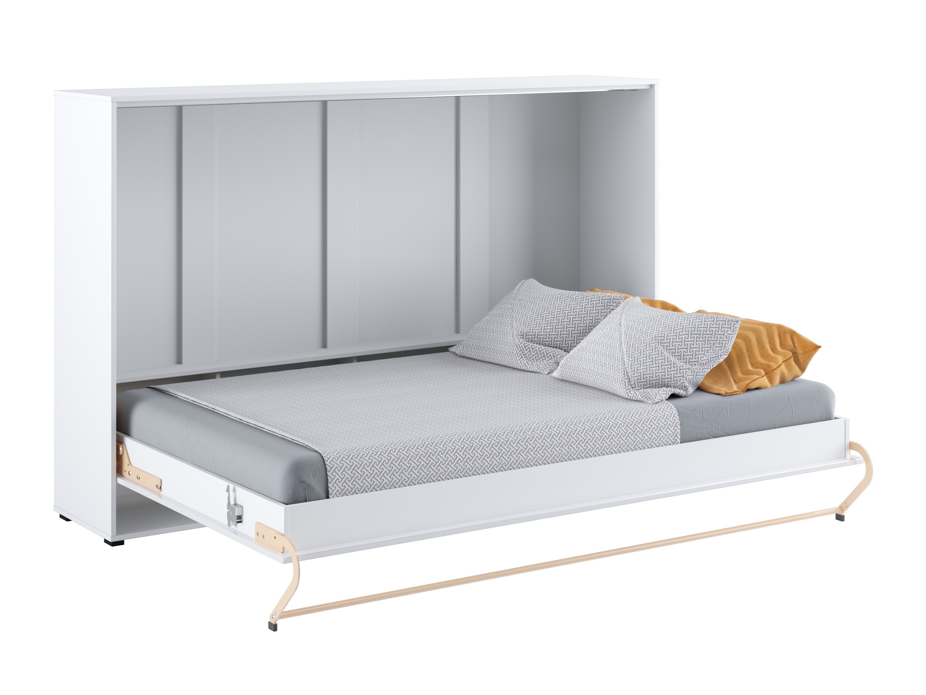 Zidni krevet Concept Pro Lenart IV (Belo + Sjajno belo)