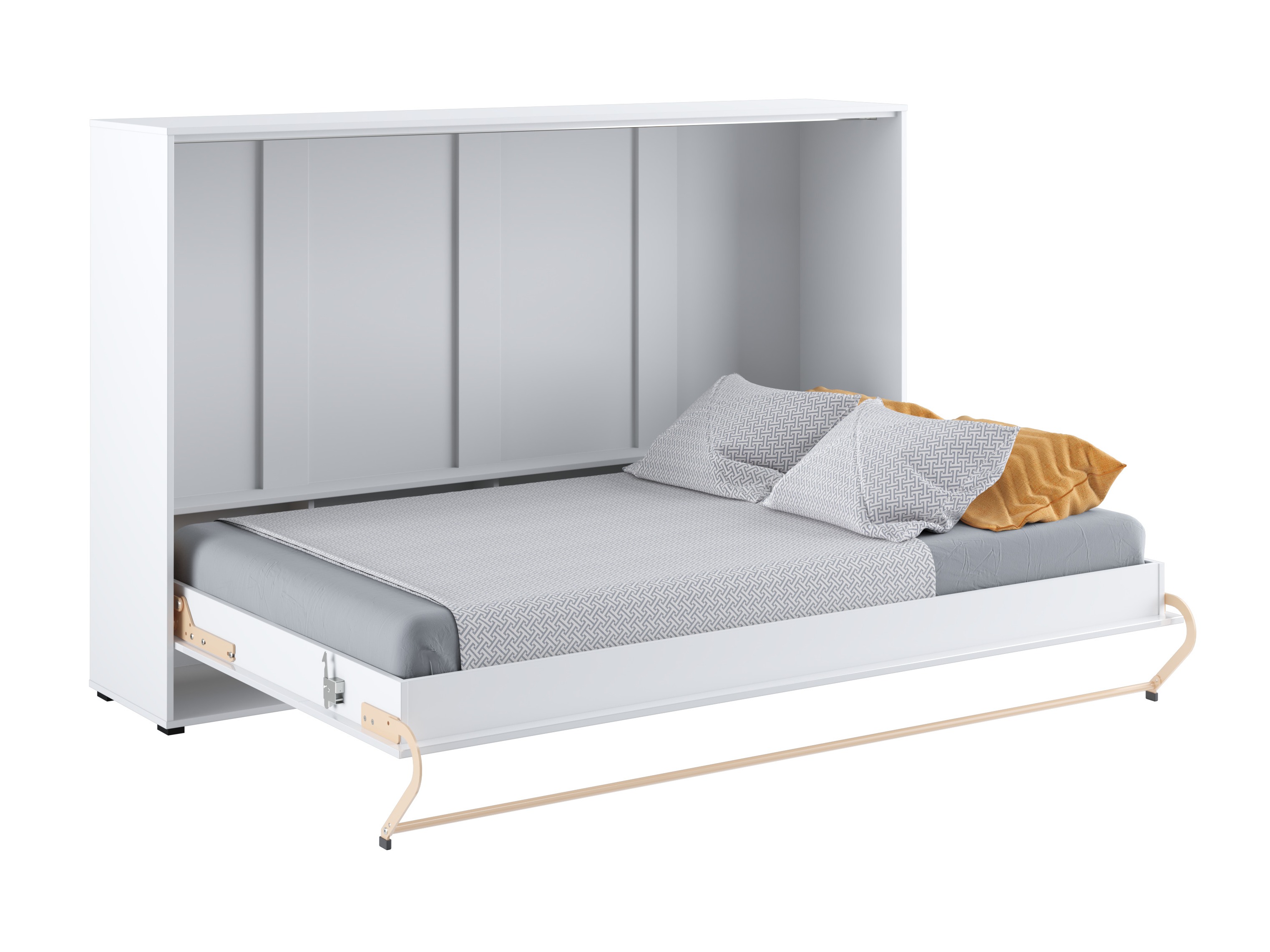 Zidni krevet Concept Pro Lenart IV (Belo + Sjajno belo)