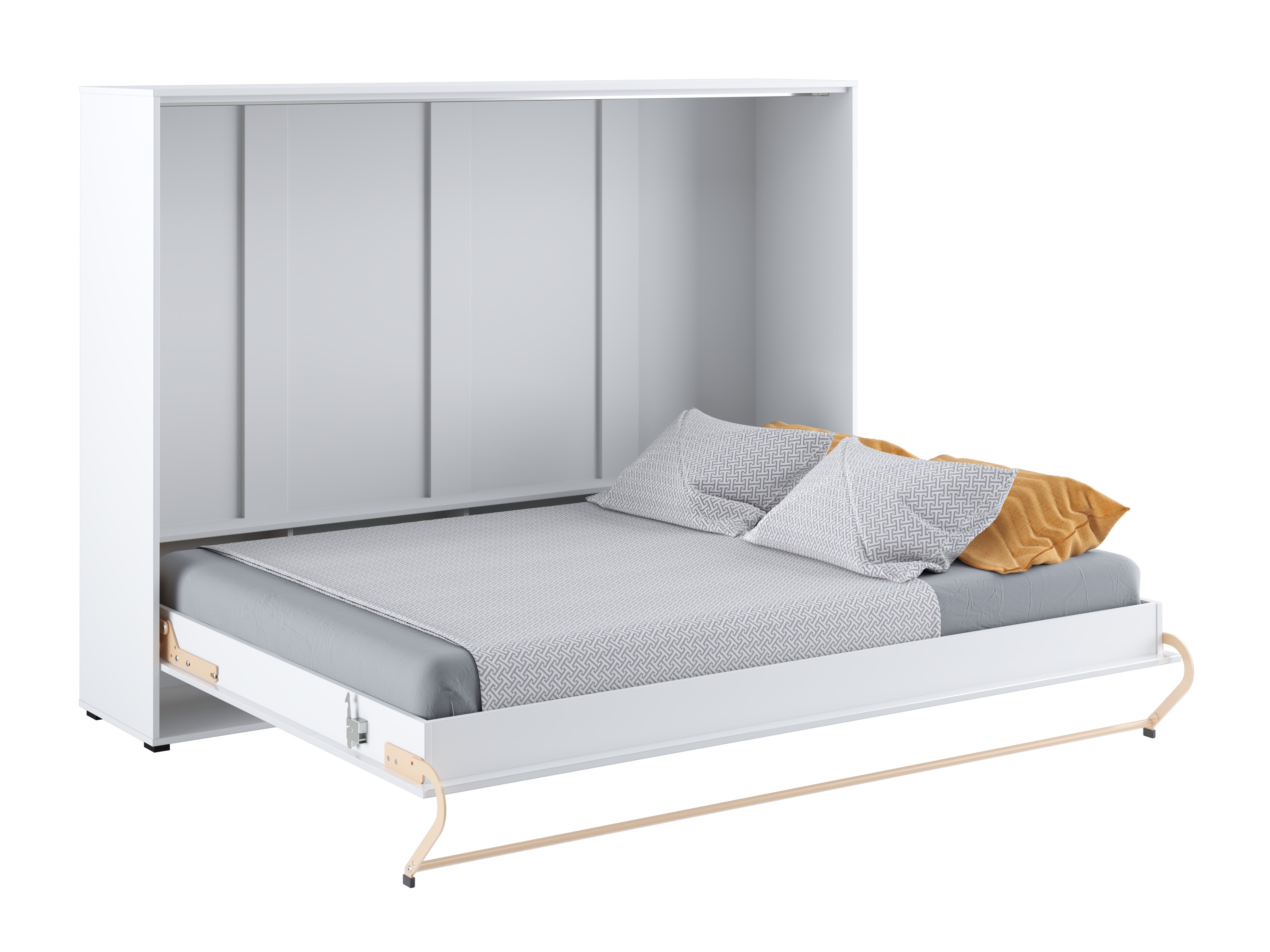 Zidni krevet Concept Pro Lenart IV (Belo + Sjajno belo)