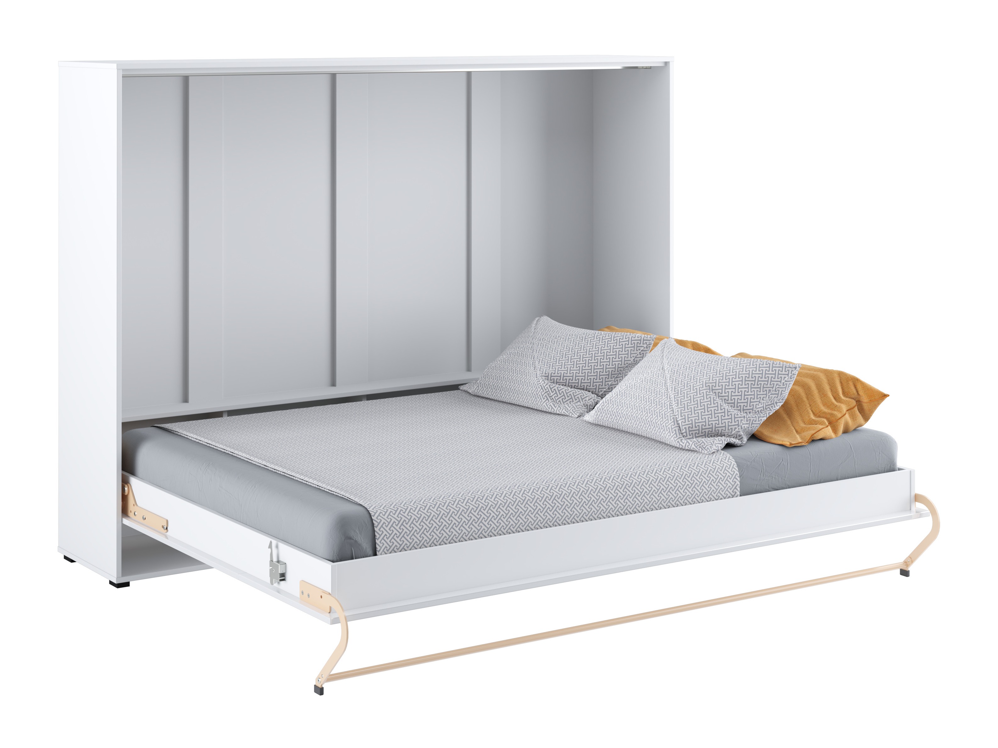 Zidni krevet Concept Pro Lenart IV (Belo + Sjajno belo)