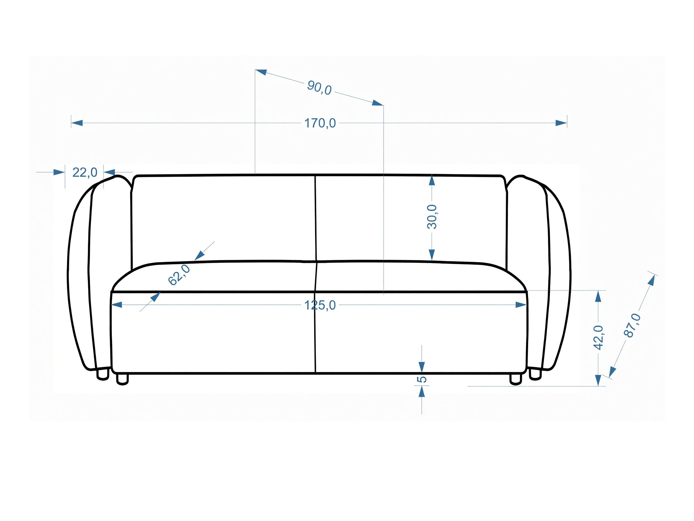 Sofa Houston 2178 (Sivo)