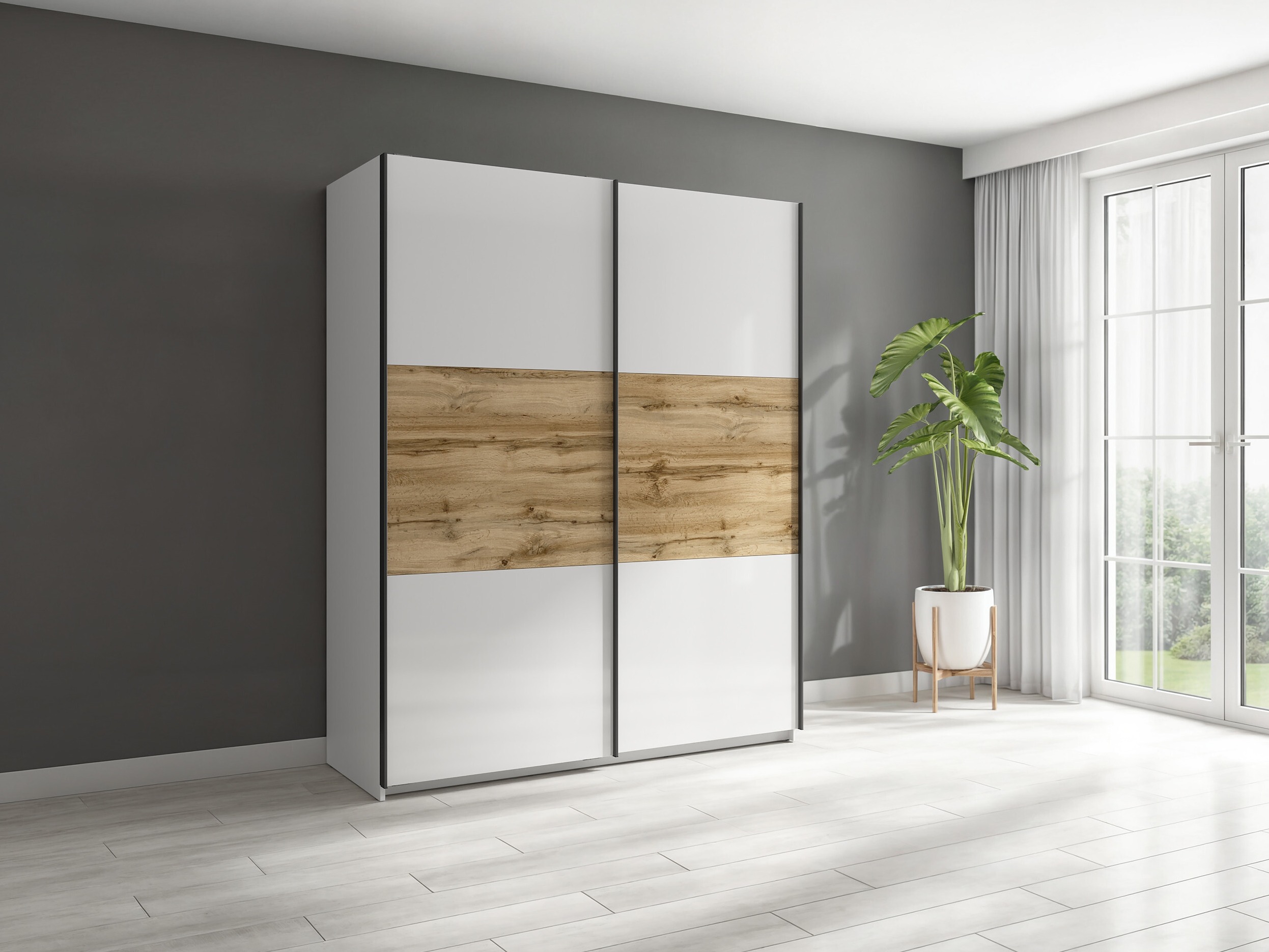 Ormar Livevaro 117 (Sjajno belo + Hrast Votan)