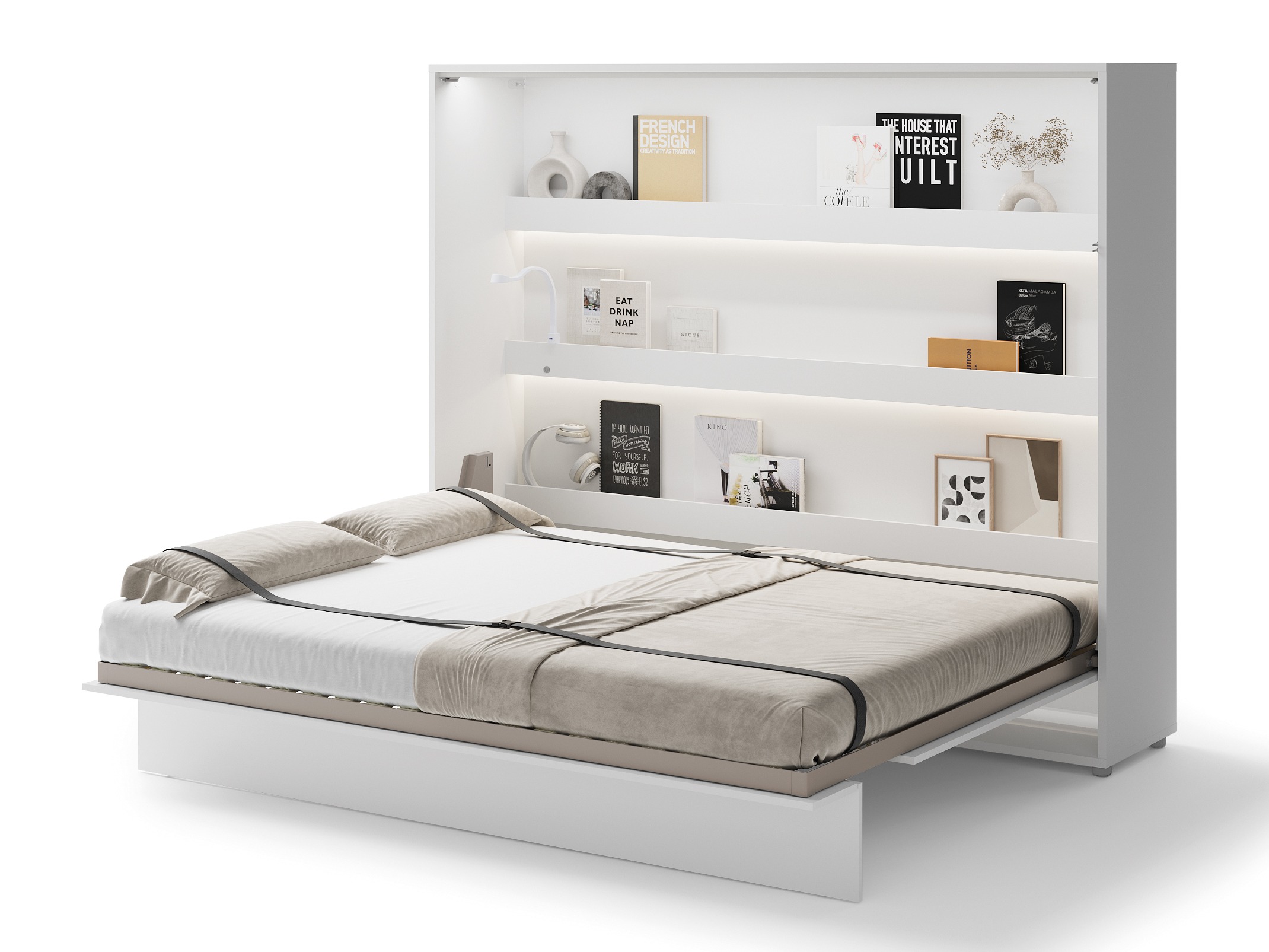 Zidni krevet Concept Lenart V (Sjajno belo)
