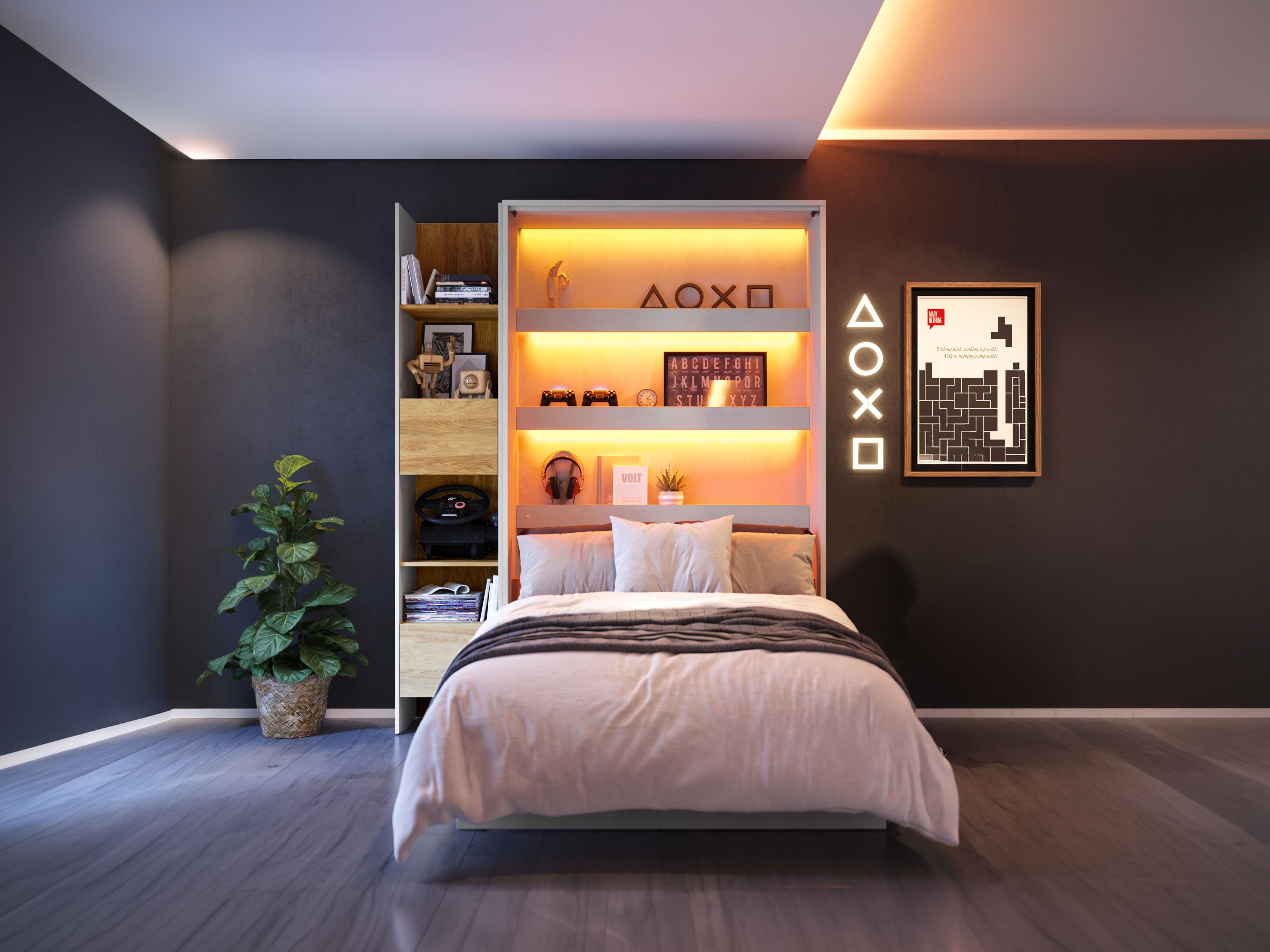 Zidni krevet Concept Lenart I (120 x 200 cm)