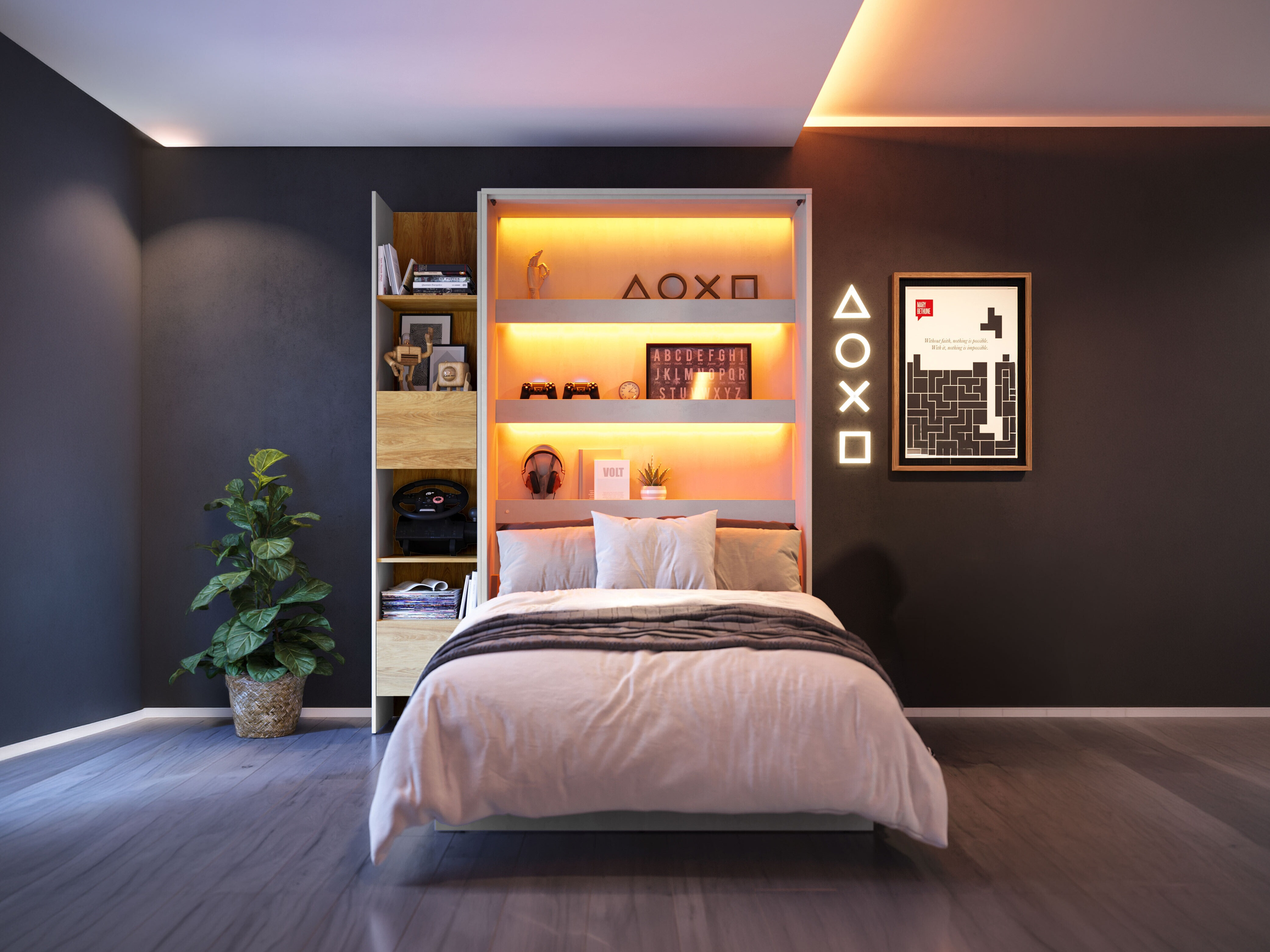 Zidni krevet Concept Lenart I (120 x 200 cm)